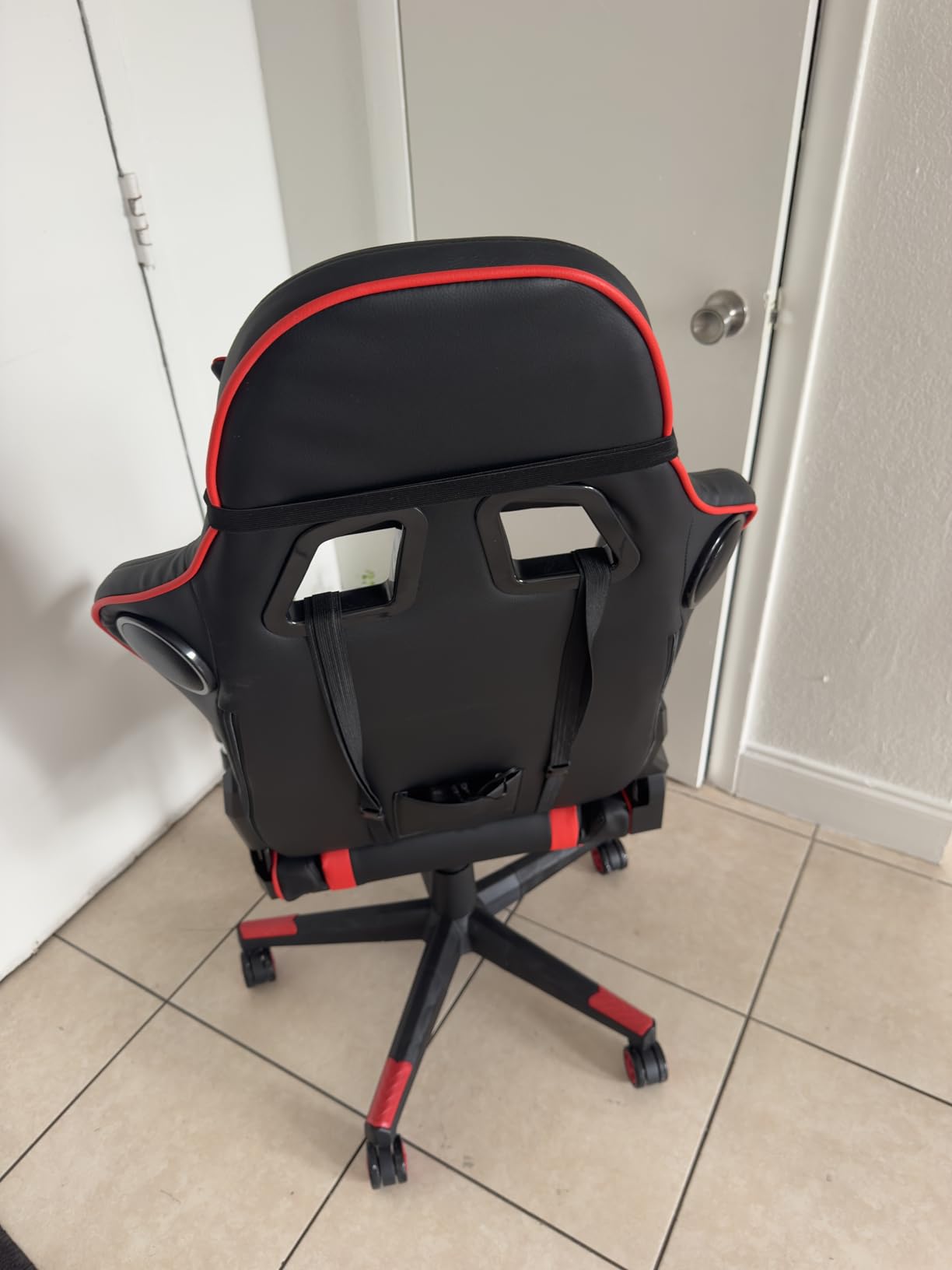 Gaming Chair with Bluetooth Speakers, Adjustable Backrest and Height, 3D Armrests, Footrest, Ergonomic Computer Chair for Gamers (Brick Red) customer photo 2