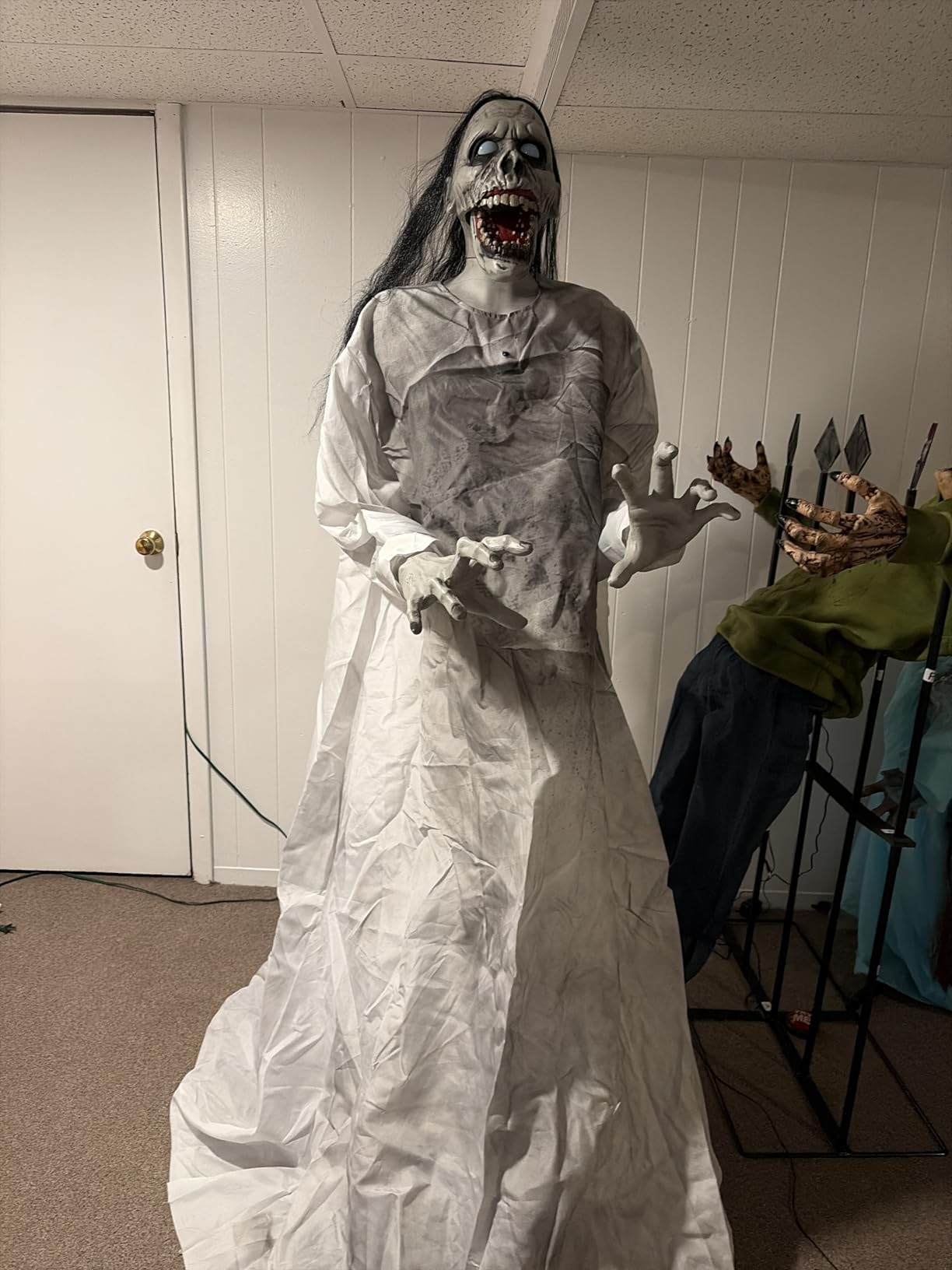 Haunted Hill Farm 5.9 ft. Animatronic Lurching Woman by Tekky, Halloween Animatronic, Scary Indoor House Prop & Decoration, Creepy Occult Horror Decor with Motion-Activated Lights & Sound, Life-Size customer photo 2