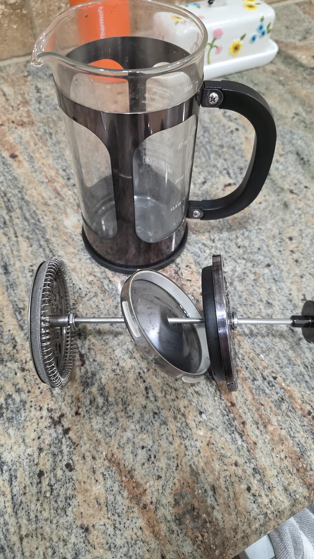Veken French Press Coffee Maker, No Plastic Touching Cafe, Thickened Glass Stainless Steel Brewer, Cold Brew Cafetera Tea pot for Kitchen Travel Camping, Gifts, Decor, Bar Accessories, Dark Pewter customer photo 1