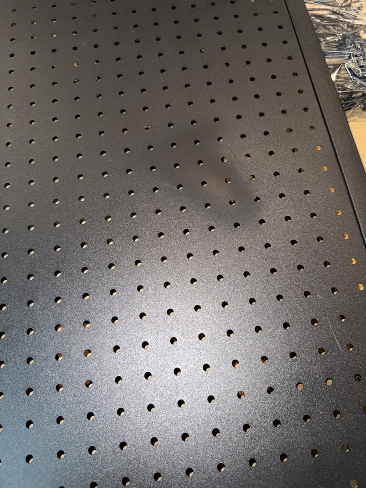 Royxen 3.5 x 6 Feet Metal Pegboard with 50 Hooks, Peg Board Display Stand with Wheels, Large Standing Pegboard Display with T-Base Art Display Stand for Retail Stores Exhibitions Homes (Black) customer photo 2