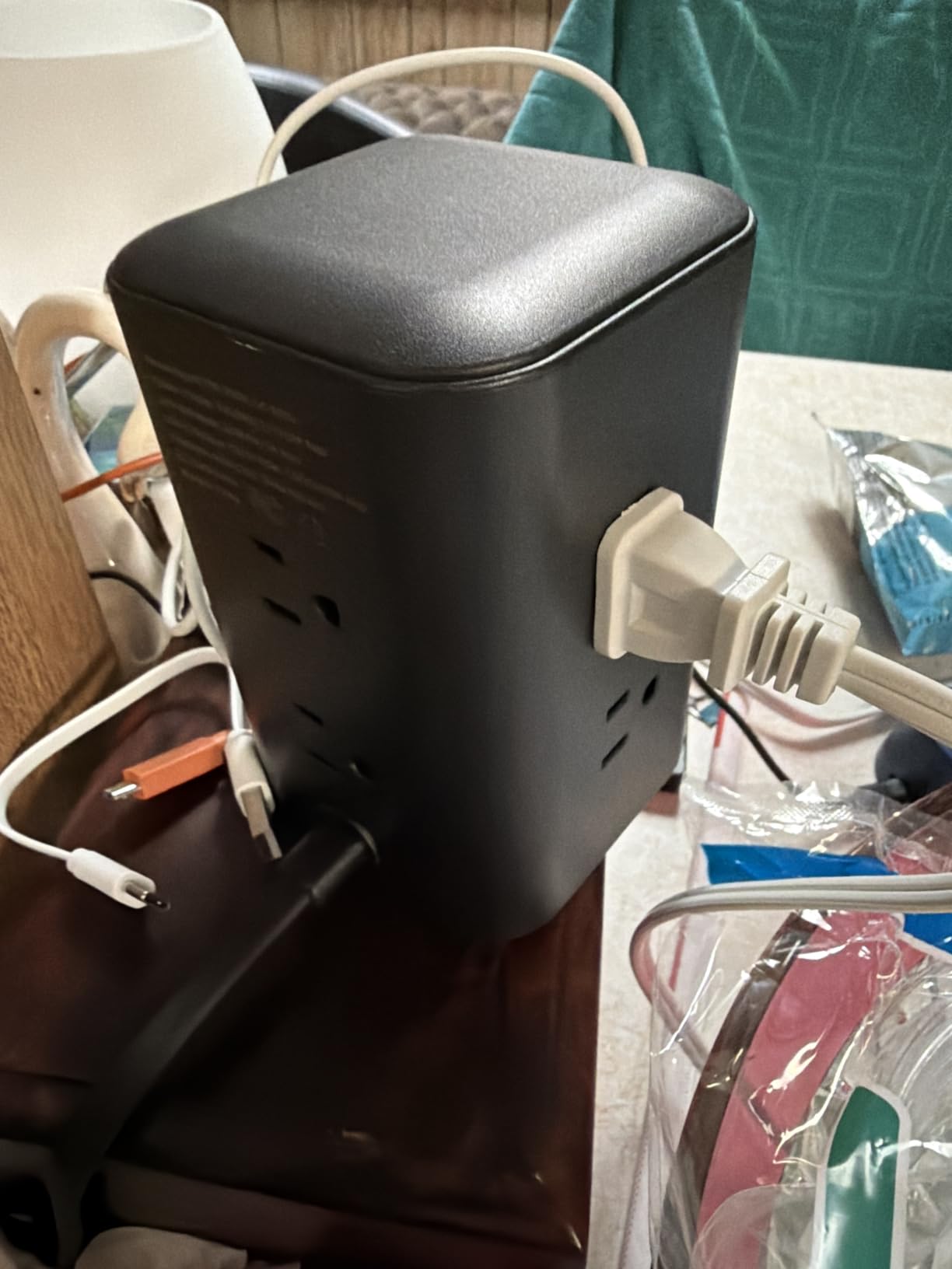 TenTrend Power Strip Tower, 230W Charging Station with Multiple Devices | 6 AC Outlets & 8 USB Ports(4 USB-C), Flat Plug, Black, 5 FT Extension Cord for Home Office, Dorm Essentials customer photo 1