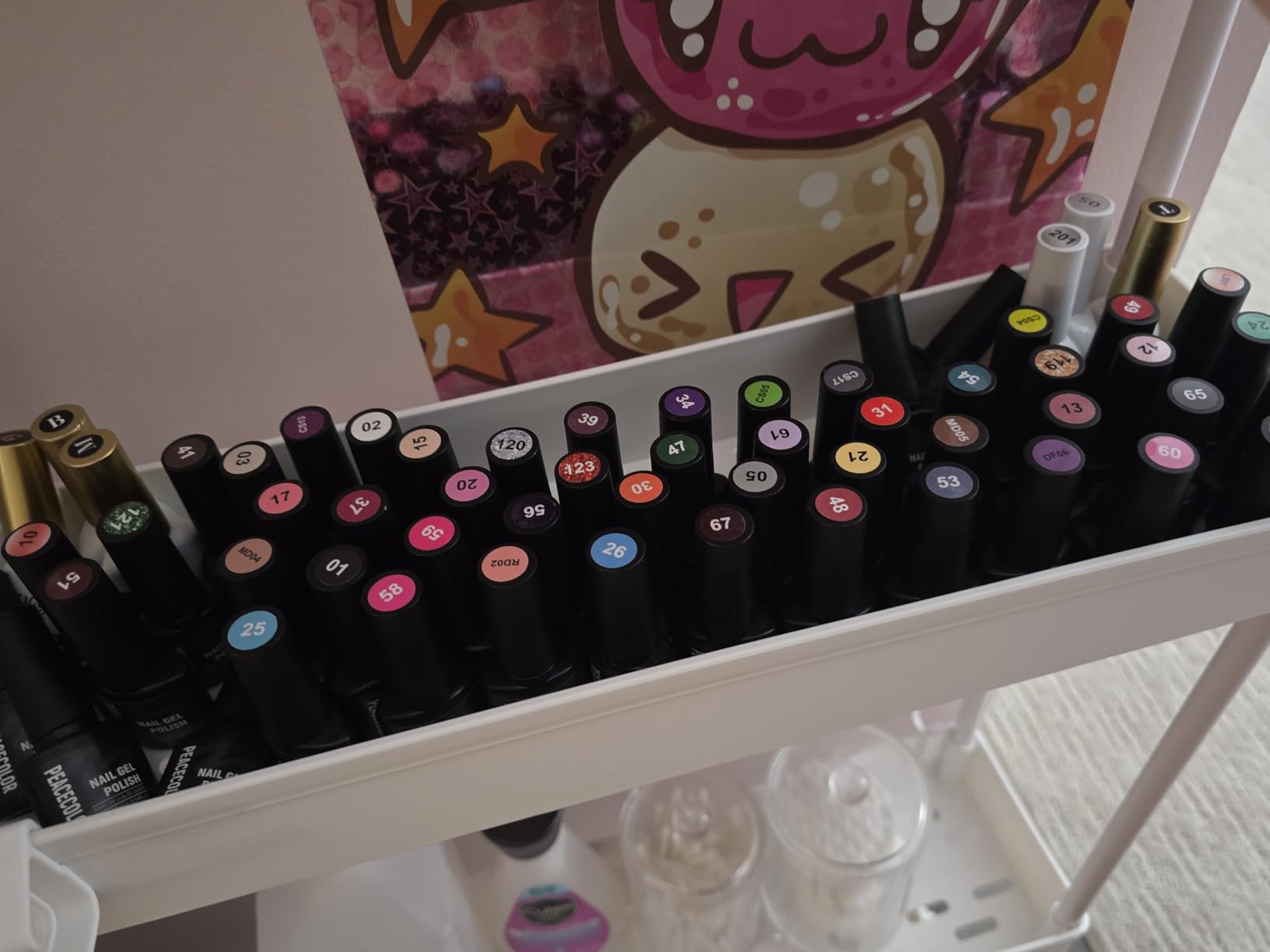 Peacecolor 83Pcs Gel Nail Polish Kit with U V Light and Drill, 56 Colors All Seasons Soak Off Gel Polish Set Cat Eye Gel with Matte/Glossy Glitter Base Top Coat Manicure Nail Kit Gifts for Women Girls customer photo 2