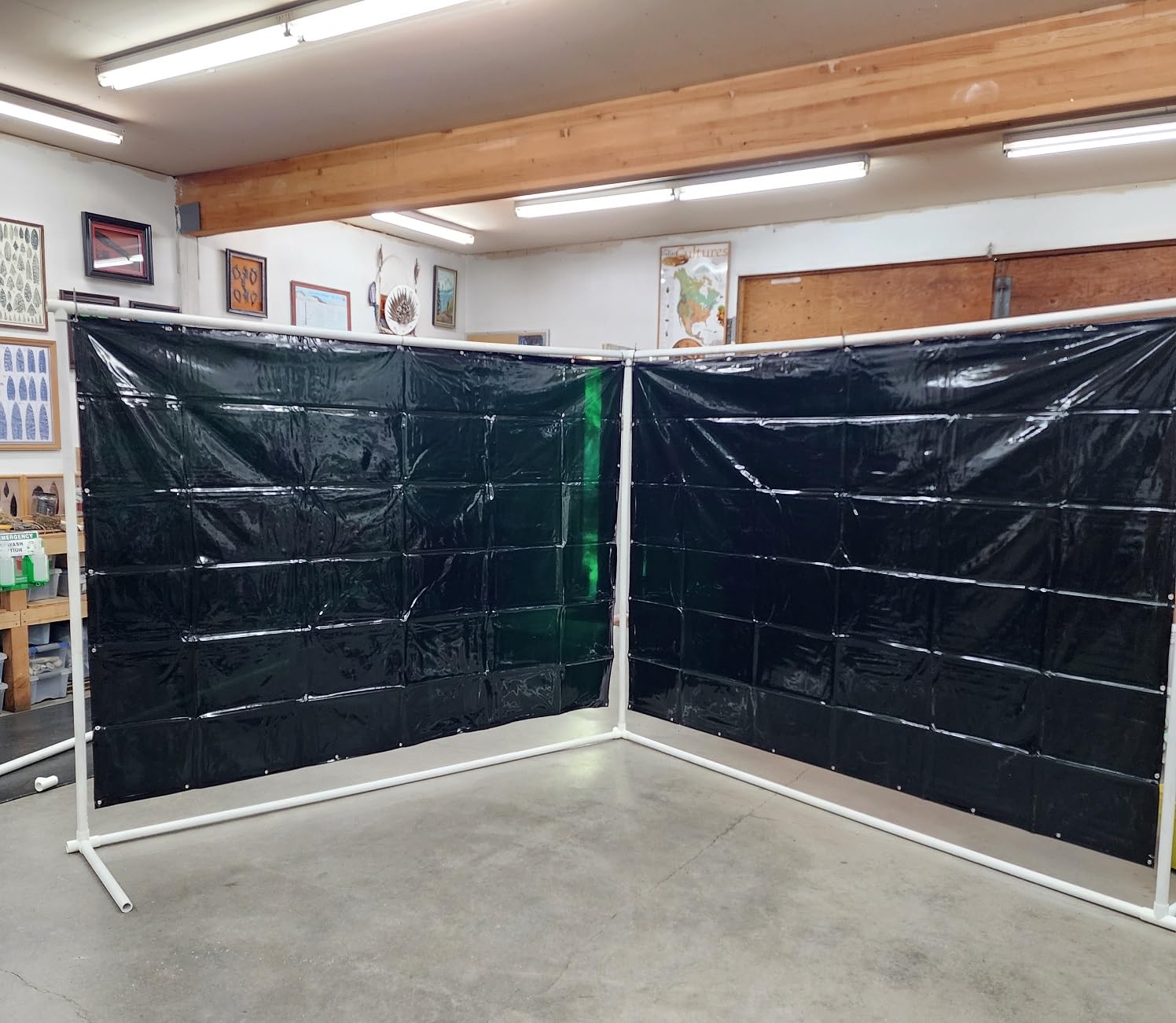 2 Pack Welding Curtain Safety Screen with Fixed Belt, 6 x 8ft Red, Fire Resistant Transparent Vinyl Welding Shield for UV and Blue Light Protection customer photo 1