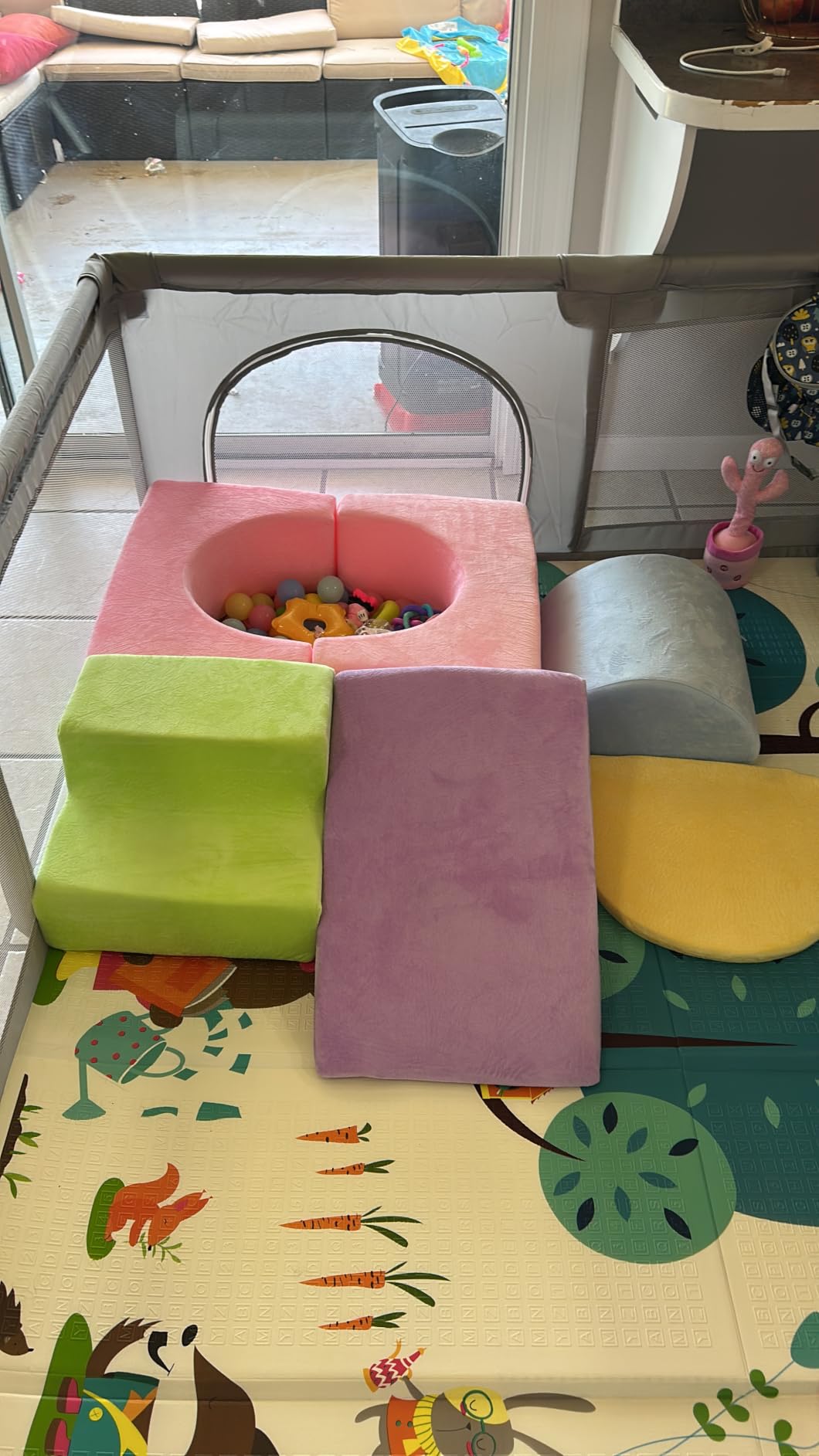 IFNOW Soft Toddler Climbing Toys Indoor, Baby Play Foam Blocks for 1-3 | 7-Piece Building Blocks Set, For Kids 1 Year Old, Washable Cover, Convertible Climbing Structure, Daycare & Preschool customer photo 1