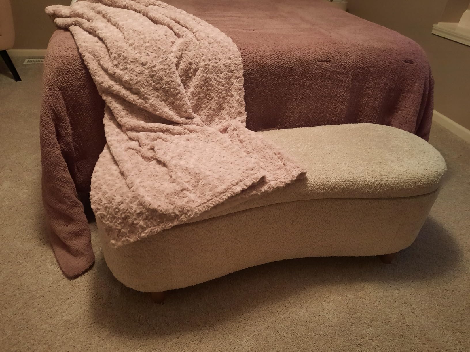 Bailey Boucle-Style Curved Storage Accent Bench customer photo 2