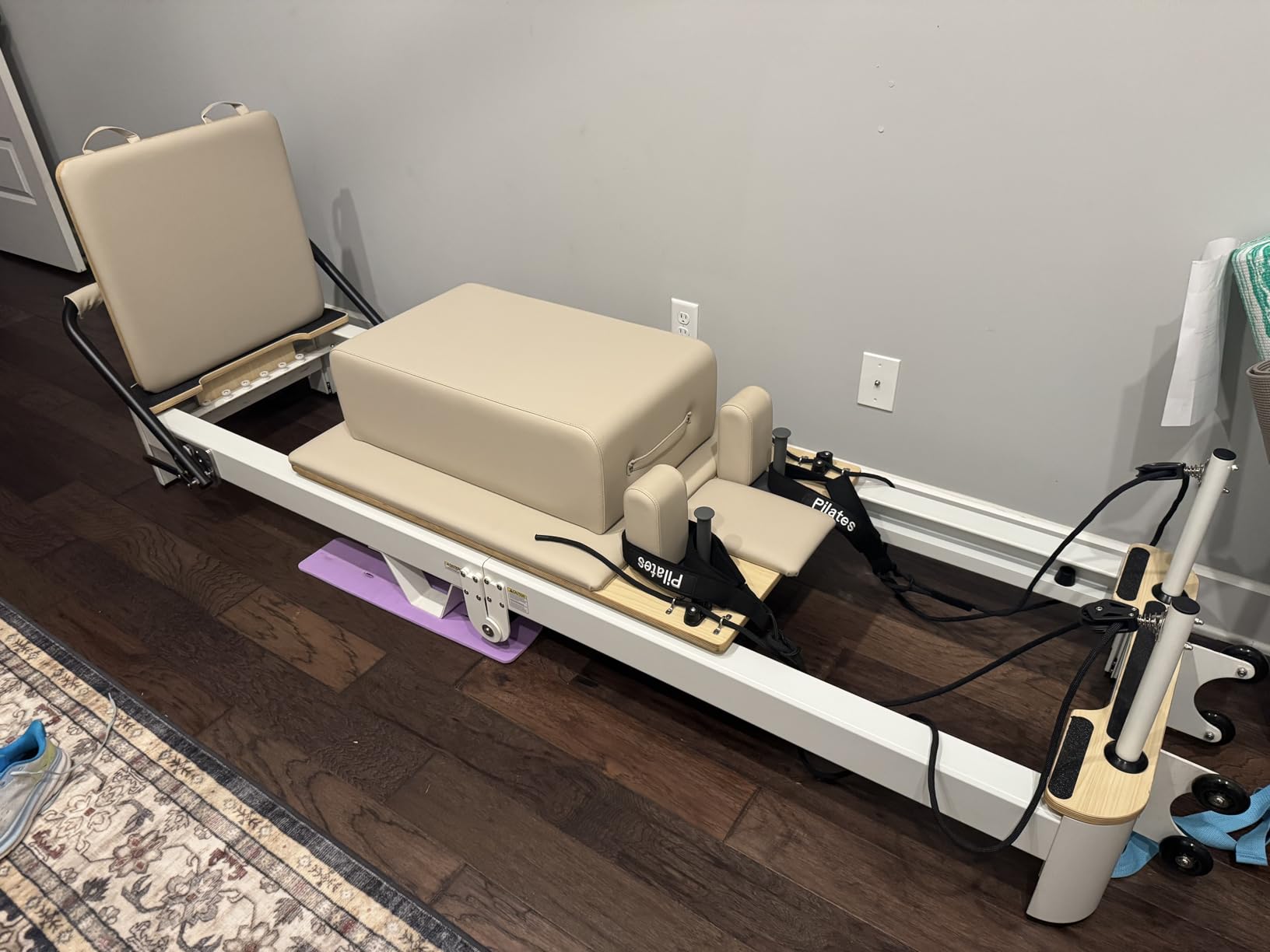 Ultra Foldable Pilates Reformer Machine Aluminum Pilates Machine - Studio Aluminum Pilates Equipment Wooden Extended Reformer with Sitting Box, Jump Board and Springs for Home and Studio customer photo 1