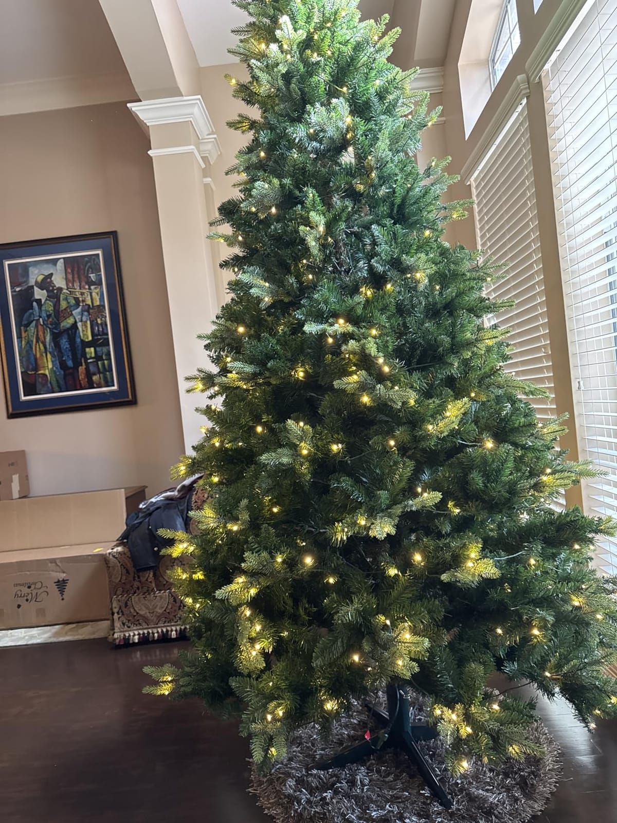 360° Rotating Prelit Christmas Tree 9ft - Musical Artificial Christmas Tree with Remote Control, 2560 PE & PVC Mixed Tips, 8 Modes 600 Multicolor LED Lights for Holiday Decor customer photo 2