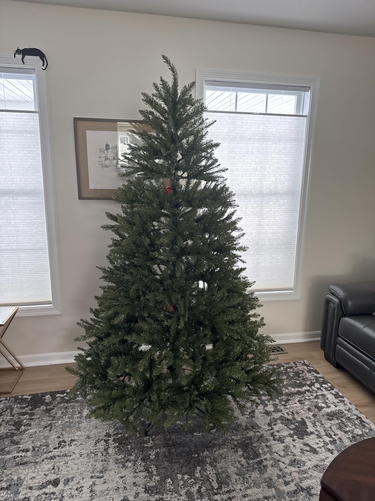 7FT Unlit Christmas Tree Green, Dunhill Fir Artificial Tree with 2144 PVC Branch Tips, Realistic Full Shape, Foldable Metal Stand for Indoor Home, Office & Holiday Decoration customer photo 2