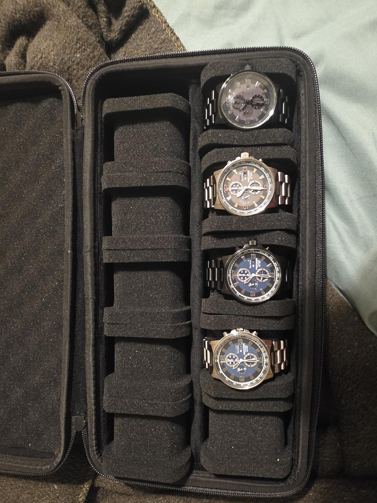 10 slots Watch Travel Case, Hard Watch Case Storage box Organizer for Men and Women, with anti-move soft watch pillow customer photo 1