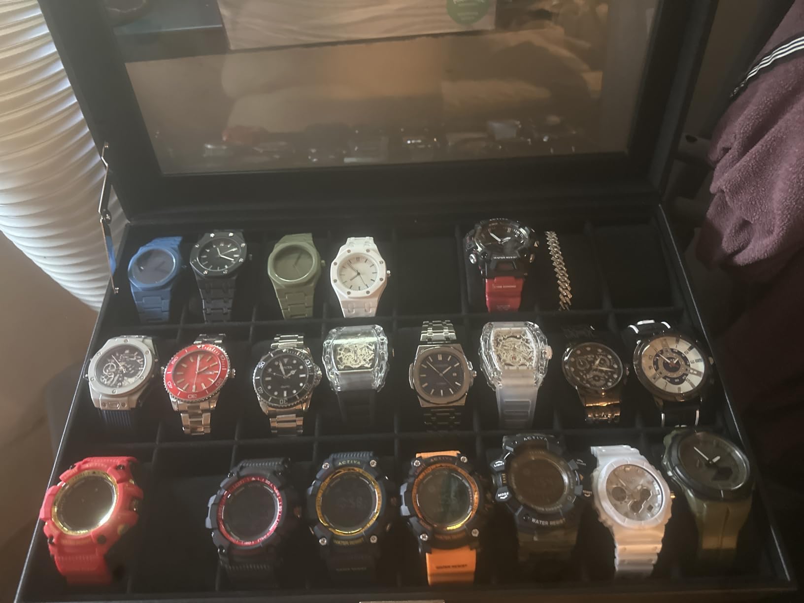 ProCase Watch Box for Men, 24 Slot Display Case with Real Glass Lid | Premium Storage Holder Organizer with Removable Pillows, Gift for Dad & Father's Day & Watch Collectors customer photo 1