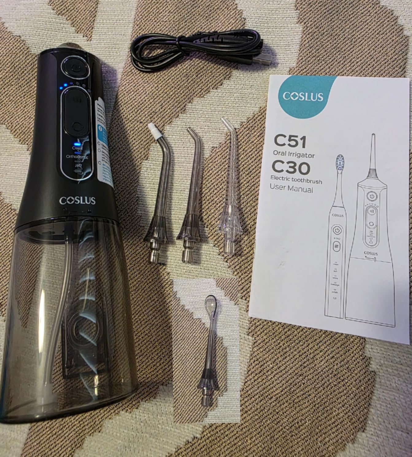 COSLUS C51C30 Water Flosser Electric Toothbrush Combo, 2-1 Oral Clean Kit | Portable Brushing & Flossing for Teeth & Braces Cleaning, Multiple Modes for Family Use, Cordless for Home & Travel, Pink customer photo 2