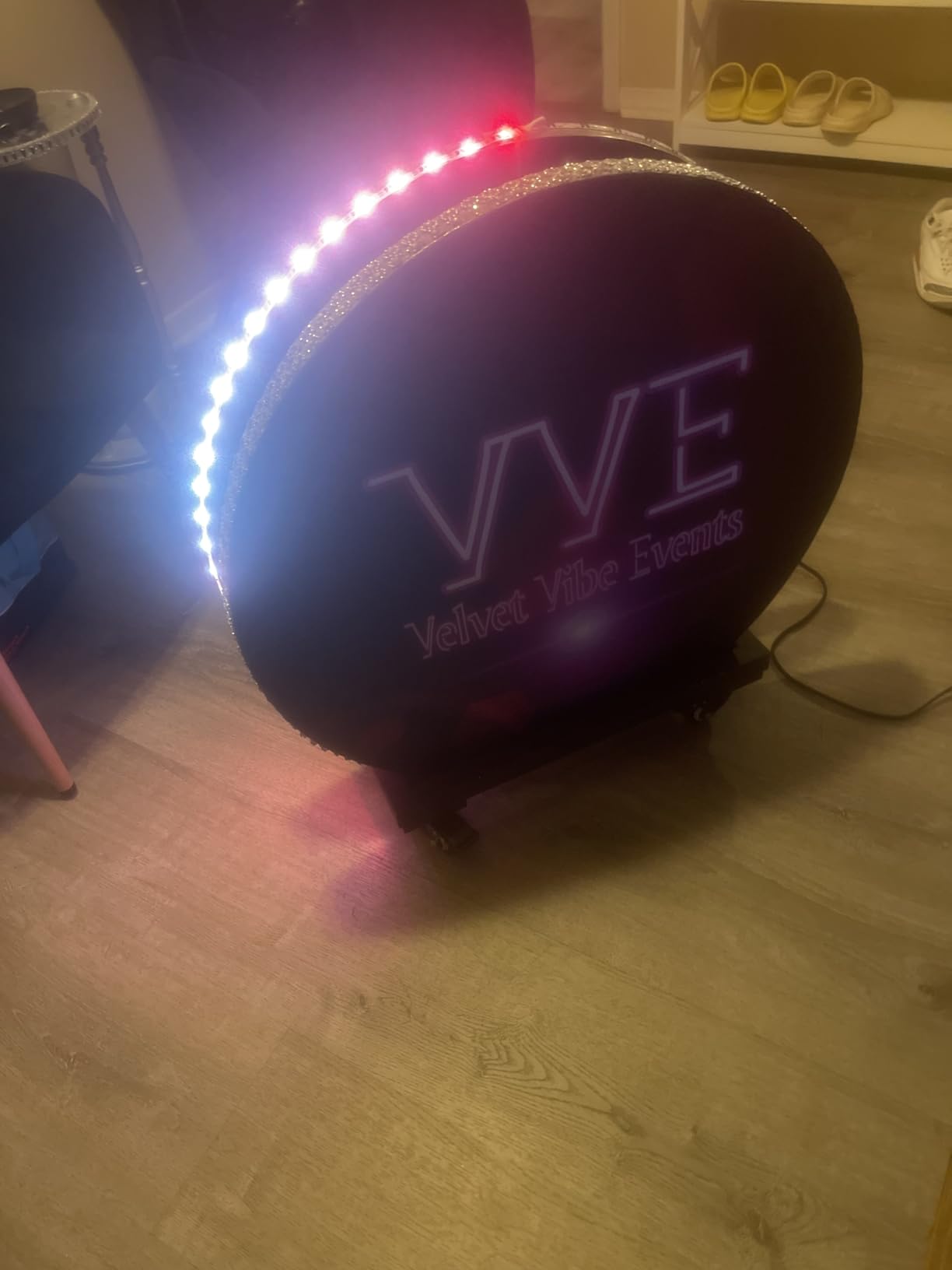 MWE 360 Photo Booth Machine for Parties with Flight Case, RGB Strip Light | Software APP Remote Automatic 360 Spin Camera Video Booth for 1-3 People (23'') customer photo 1