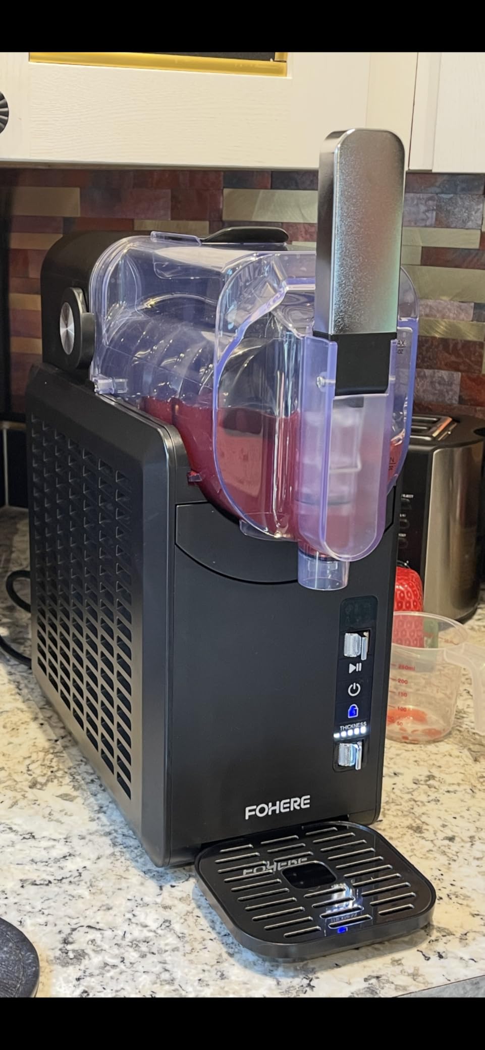 Commercial Slushy Machine, 8Gal/30L Stainless Steel Margarita Smoothie Frozen Drink Machine, Independent Tank Control Slushie Machine, LED Light & Auto Clean, 1100W Fast Cool for Restaurants Cafe Bars customer photo 1