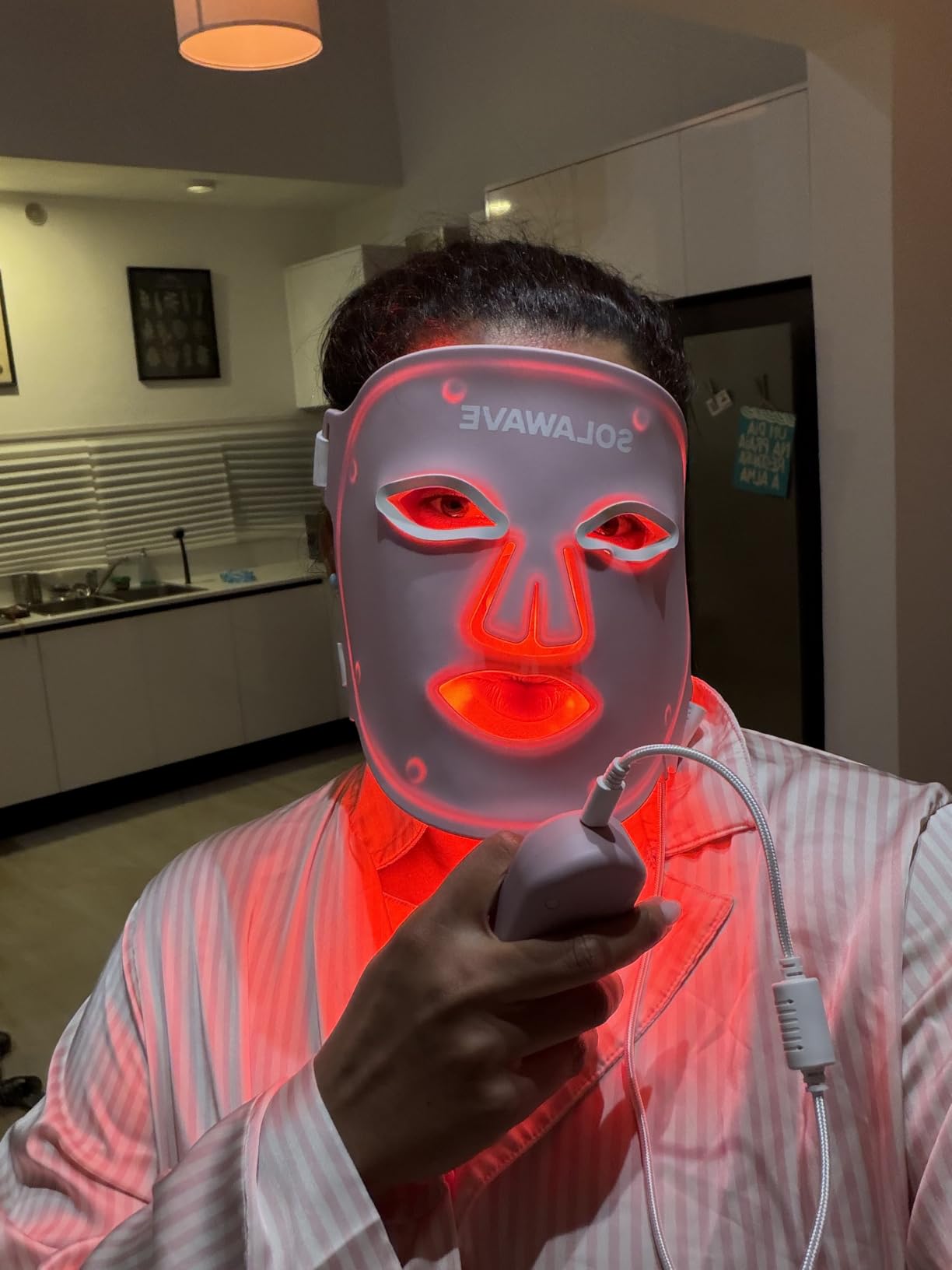 Solawave Light Therapy Face Mask - Amber, Red, Deep Red & Near-Infrared | FDA-cleared for full-face wrinkles. Hands-free, 3-min sessions. Visibly firms & smooths skin, up to 20 uses per charge. customer photo 1