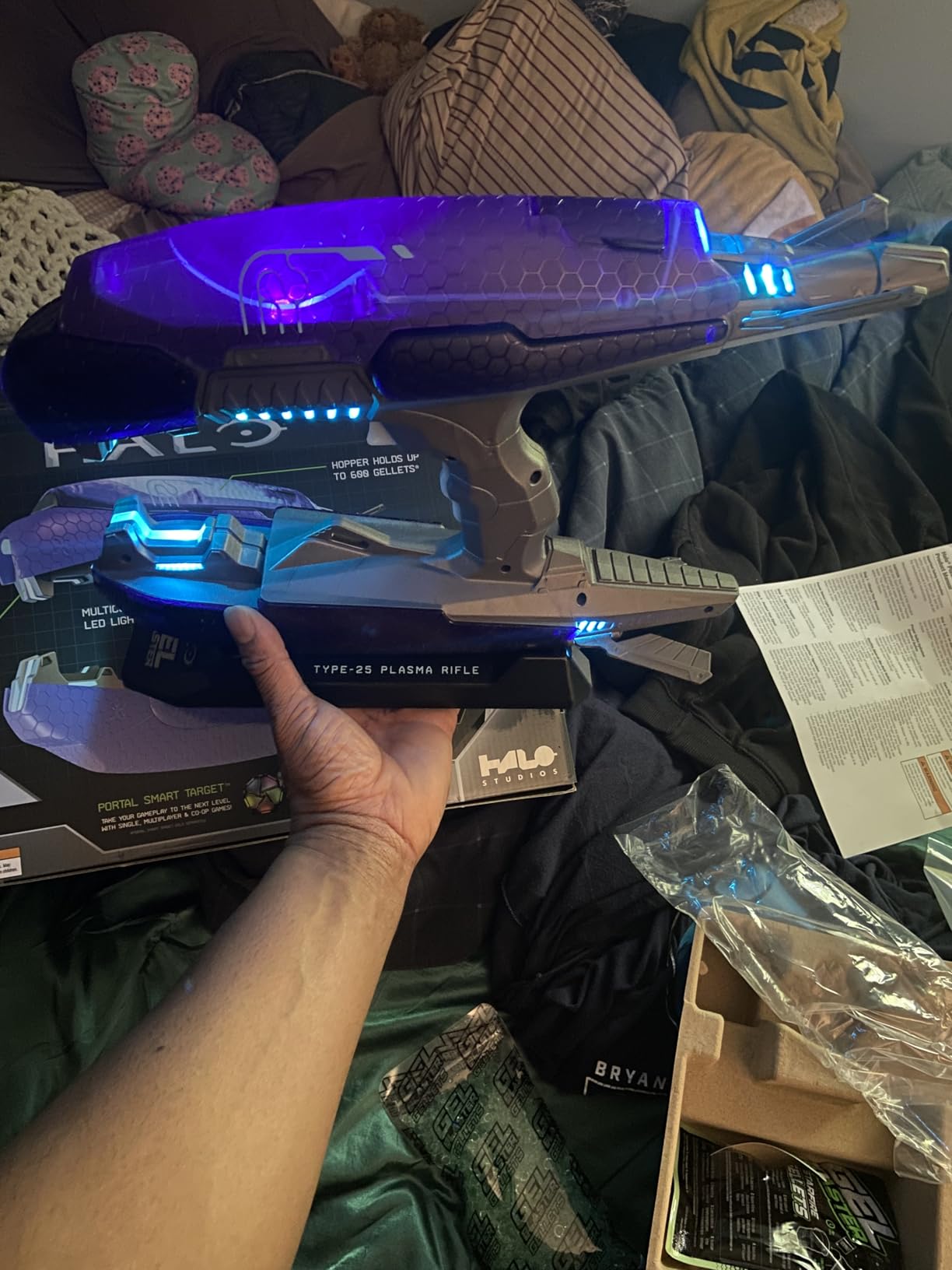 Gel Blaster Halo Plasma Blaster - Type-25 Glow-in-the-Dark Gel Ball Blaster, Includes Tracer Function - Officially Licensed Replica - 14+ customer photo 1