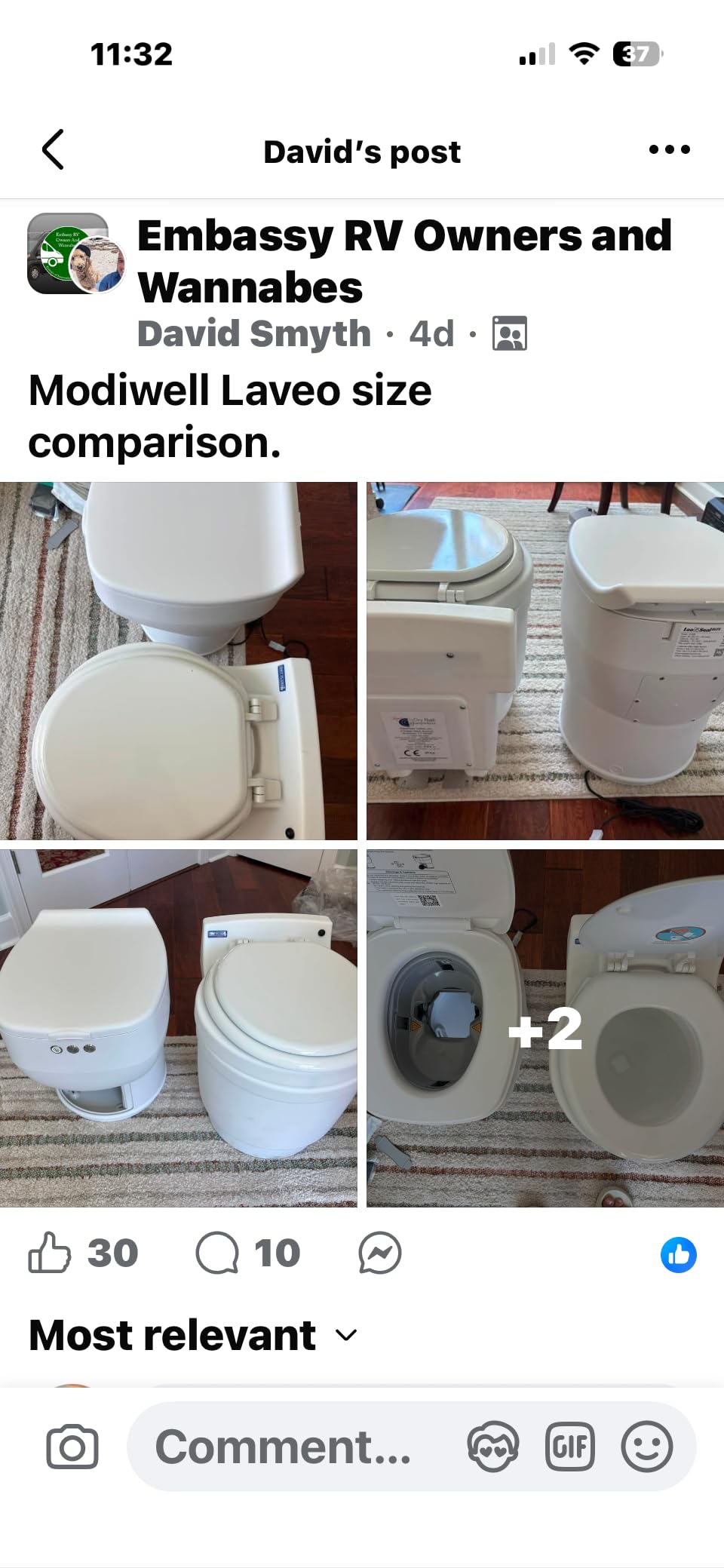 R1808 Fixed RV Dry Flush Toilet, Waterless Rechargeable, White | rechargeable no-plumbing toilet swivel top for RVs, boats, off-grid customer photo 2