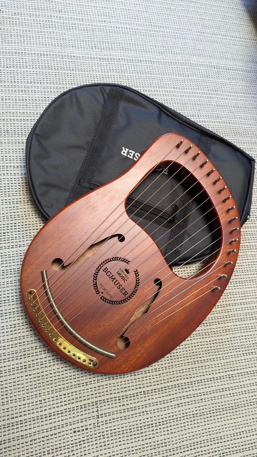 Harp Instrument 15 Strings International Standard Nylon String Lyre - Professional Pure Tone for Practice, Performance, Meditation, Relaxation customer photo 1