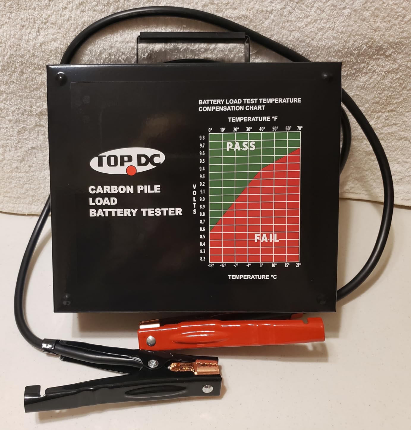 TOPDC 500A Carbon Pile Battery Load Tester, 12V, Up to 1000 CCA | Variable-load analog tester checks 12V lead-acid batteries, starters and alternators for cars, trucks, SUVs, RVs and boats customer photo 2