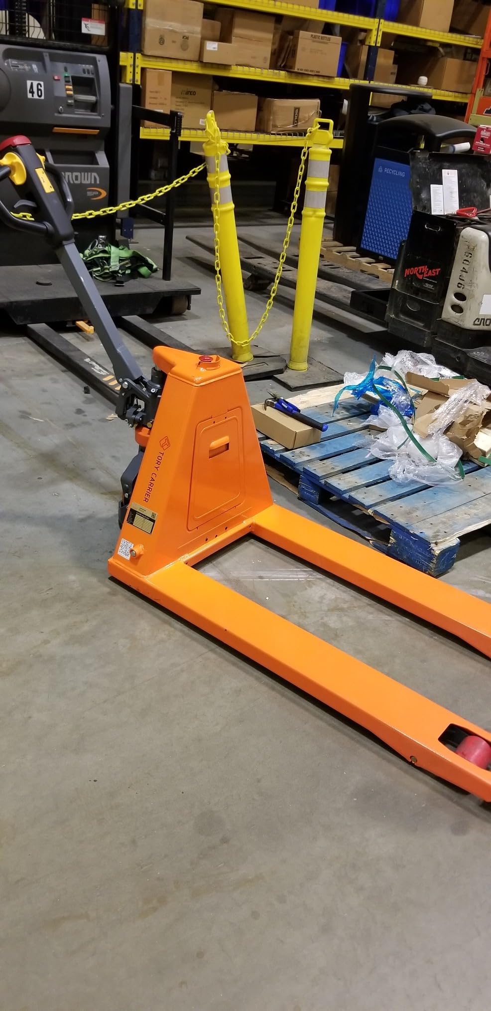 Tory Carrier Electric Pallet Jack Truck, 3300lbs Capacity 48 X 27 Forks | Motorized Pallet Lift Trucks, Powered Lithium Battery Truck for Indoor Storage & Material Handling for Warehouse Yellow customer photo 2