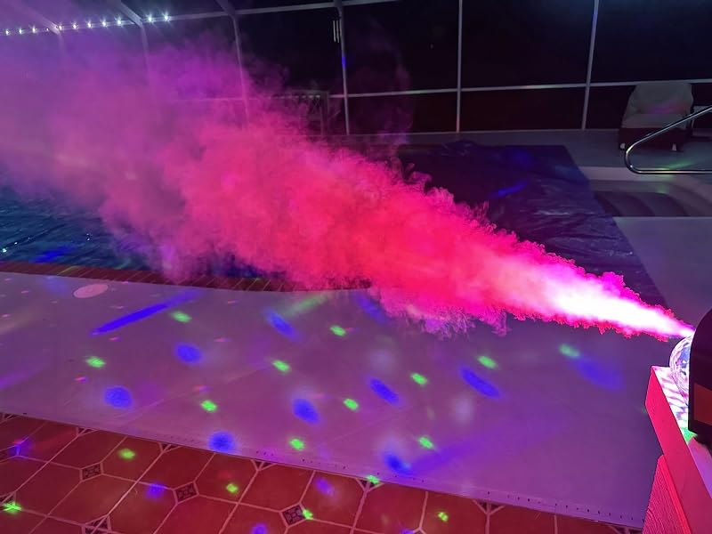 1200W Fog Machine, Smoke Machine Fog with Disco Ball Lights, 6000CFM with 13-Color LED Effects, Wired And Wireless Remote Controls, Ideal for Indoor, Outdoor, Wedding, Parties, and Halloween customer photo 1
