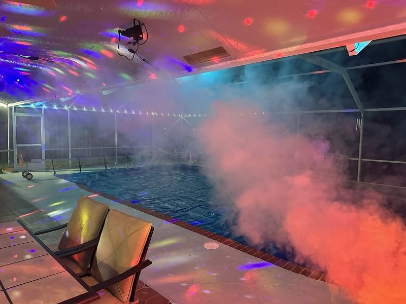 1200W Fog Machine, Smoke Machine Fog with Disco Ball Lights, 6000CFM with 13-Color LED Effects, Wired And Wireless Remote Controls, Ideal for Indoor, Outdoor, Wedding, Parties, and Halloween customer photo 2