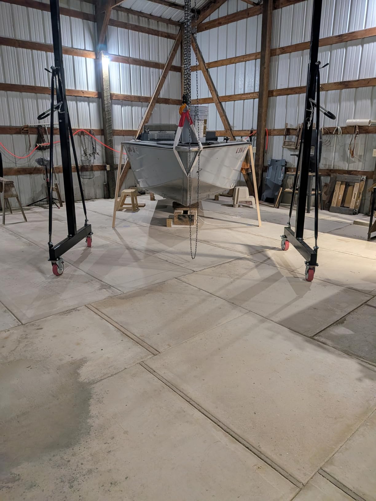 3 Ton Gantry Crane, Max 6600LBS Adjustable Height 8.53 to 12.47ft, Steel I-Beam Construction Portable Shop Hoist for Factories, Warehouses, Auto Repair, Construction Site, Black customer photo 1