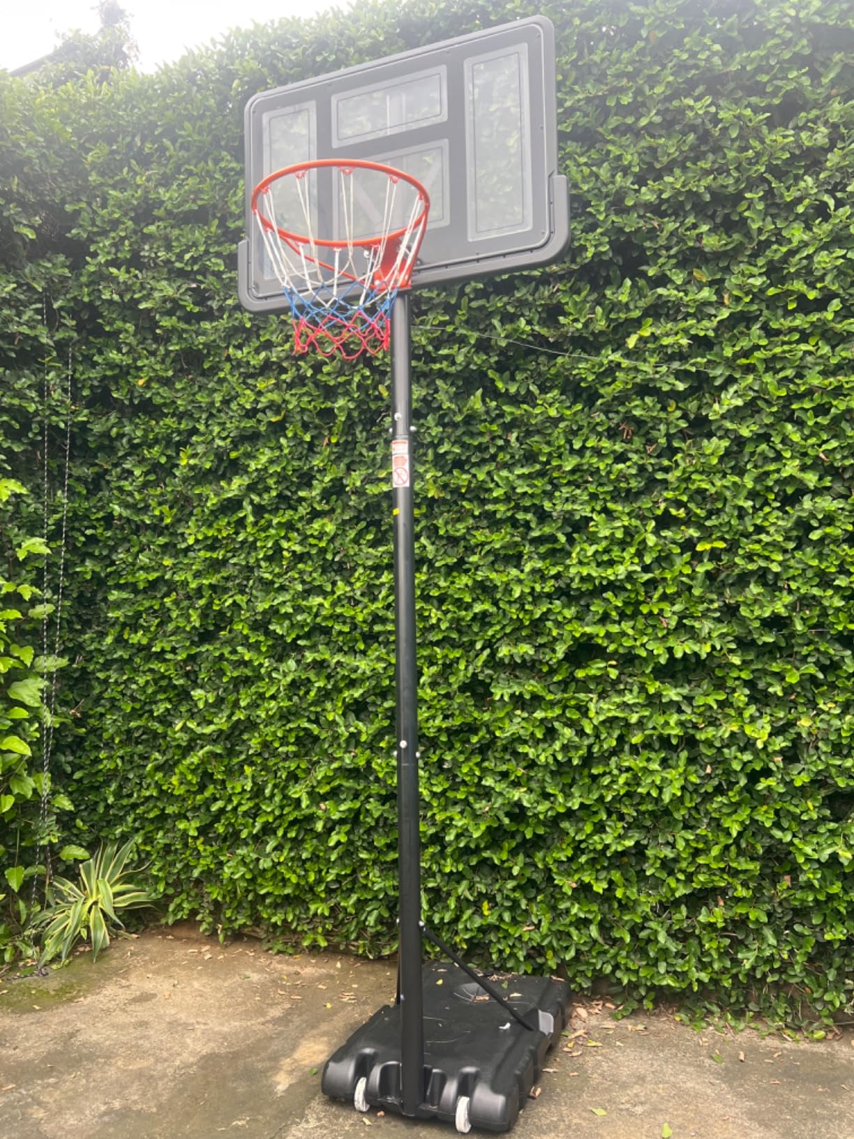 Sweetcrispy Portable Basketball Hoop Outdoor 6.1-10FT Adjustable Height, 44 Inch Shatterproof Backboard/Shock Absorbent Rim, Fillable Base, 2 Wheels for Backyard/Driveway customer photo 1