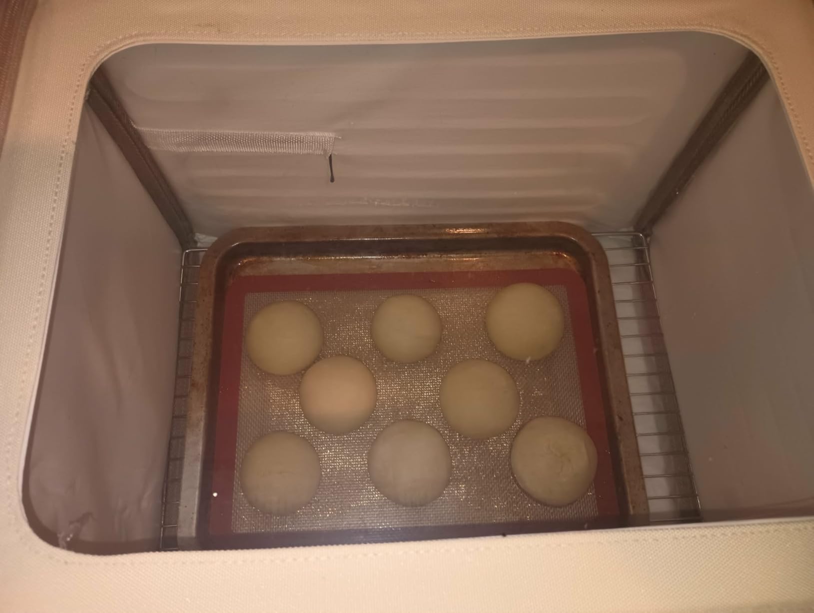 Extra Large Folding Bread Proofing Box, Dough Proofer 68-104°F Temp Control 1-48H Timer, Sourdough Starter Warmer with Metal Rack, Foldable Proofing Basket for Baking Pizza Yogurt Soften Butter Choc customer photo 1