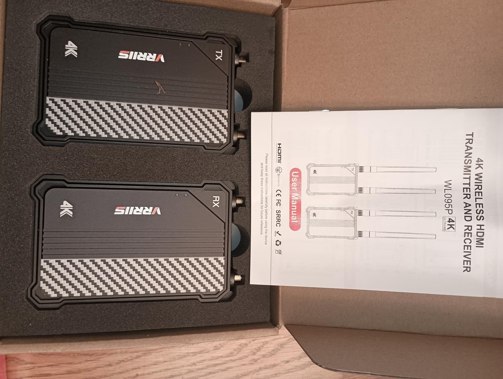 Wireless HDMI Transmitter and Receiver,1150ft Los Range,4K UHD Wireless Video Transmission System with 0.1S Latency, for Streaming from DSLR/PC/Laptop to TV/Monitor (WL095P TX+RX) customer photo 1