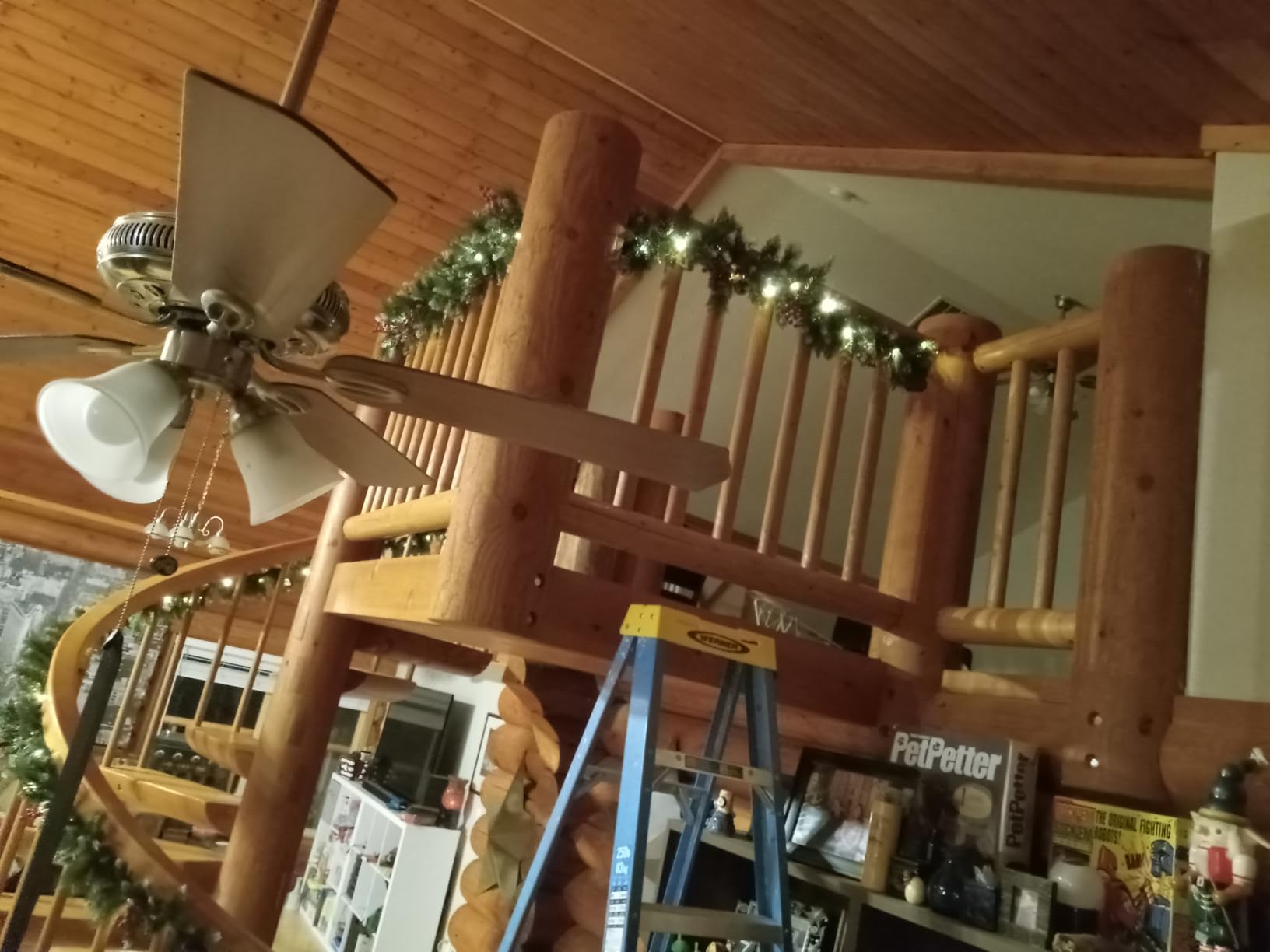 Christmas Garland with Lights - 9FT Pre-Lit Flocked Garland with 30 LED Bulbs, Red Berries, Pine Cones, Artificial Pine Battery Operated Garland for Fireplace, Staircase, Indoor & Outdoor Decoration customer photo 2