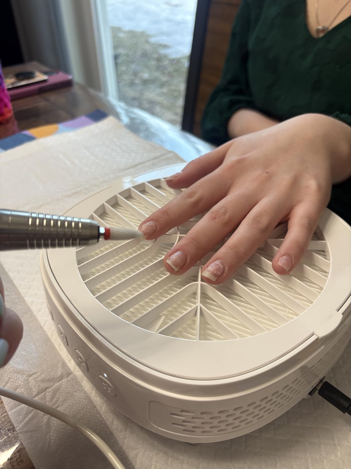 Nail Dust Collector, Quiet, Powerful Suction for Nail Techs | Compact desktop 125 CFM 3-speed nail vacuum with reusable filter for acrylic, gel and dip powder filing dust, home or salon customer photo 1