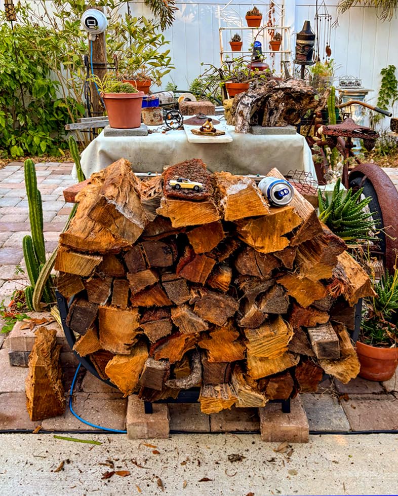 facka 40 Inch Firewood Rack Outdoor with Cover, Metal Wood Rack | Iron Fire Log Stacker Holder for Fireplace, Patio, Porch, Yard, Garden, Indoor Outdoor Wood Storage customer photo 1