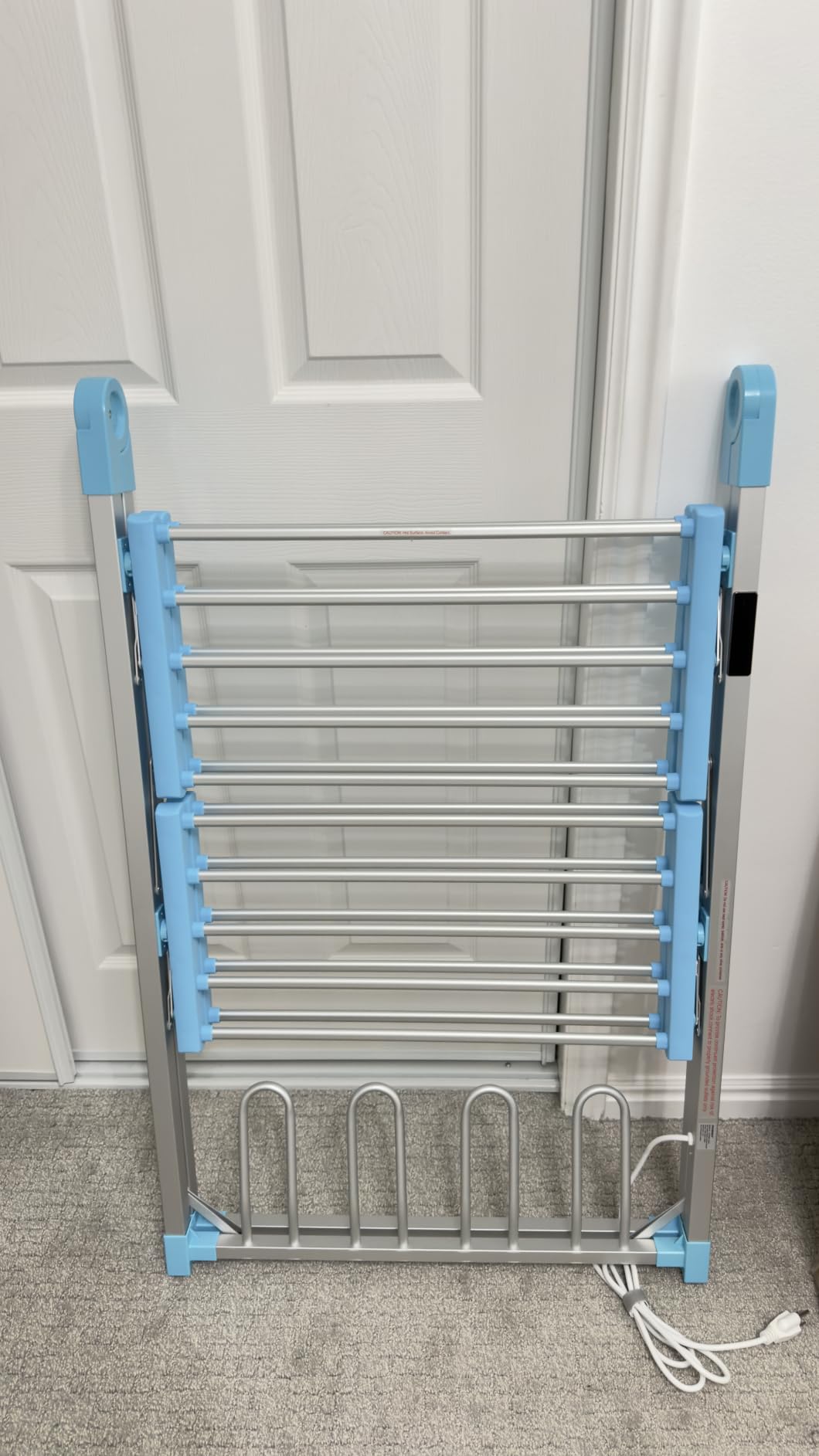 Electric Heated Clothes Drying Rack,Foldable Heated Garment Dryer with Timer Shut-Off Laundry Rack for Clothes Shoes Socks,Aluminum Alloy,Space Gray,Plug & Play,(39.37x25.98x23.82in) customer photo 2