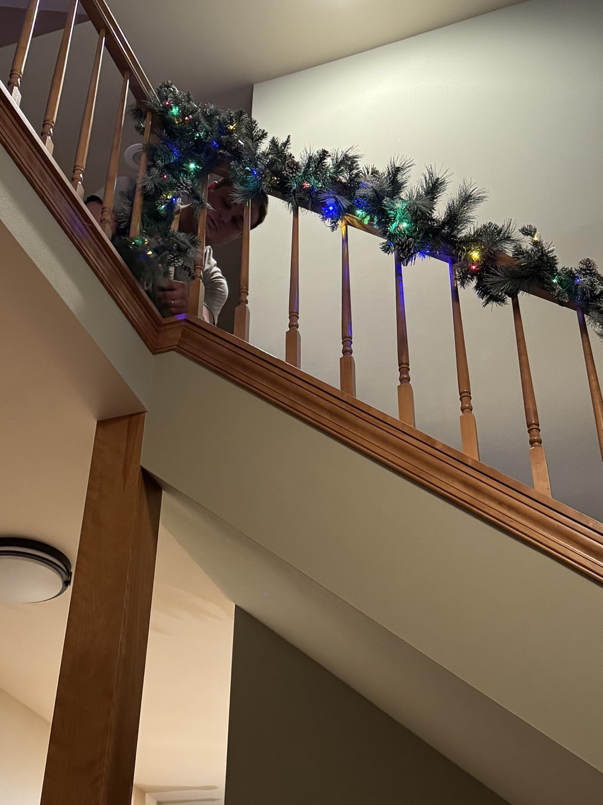 Best Choice Products 9ft Pre-Lit Christmas Garland Holiday Decor for Stairs, Mantel, 2-in-1 White & Multi LED Lights - Fully-Flocked customer photo 2