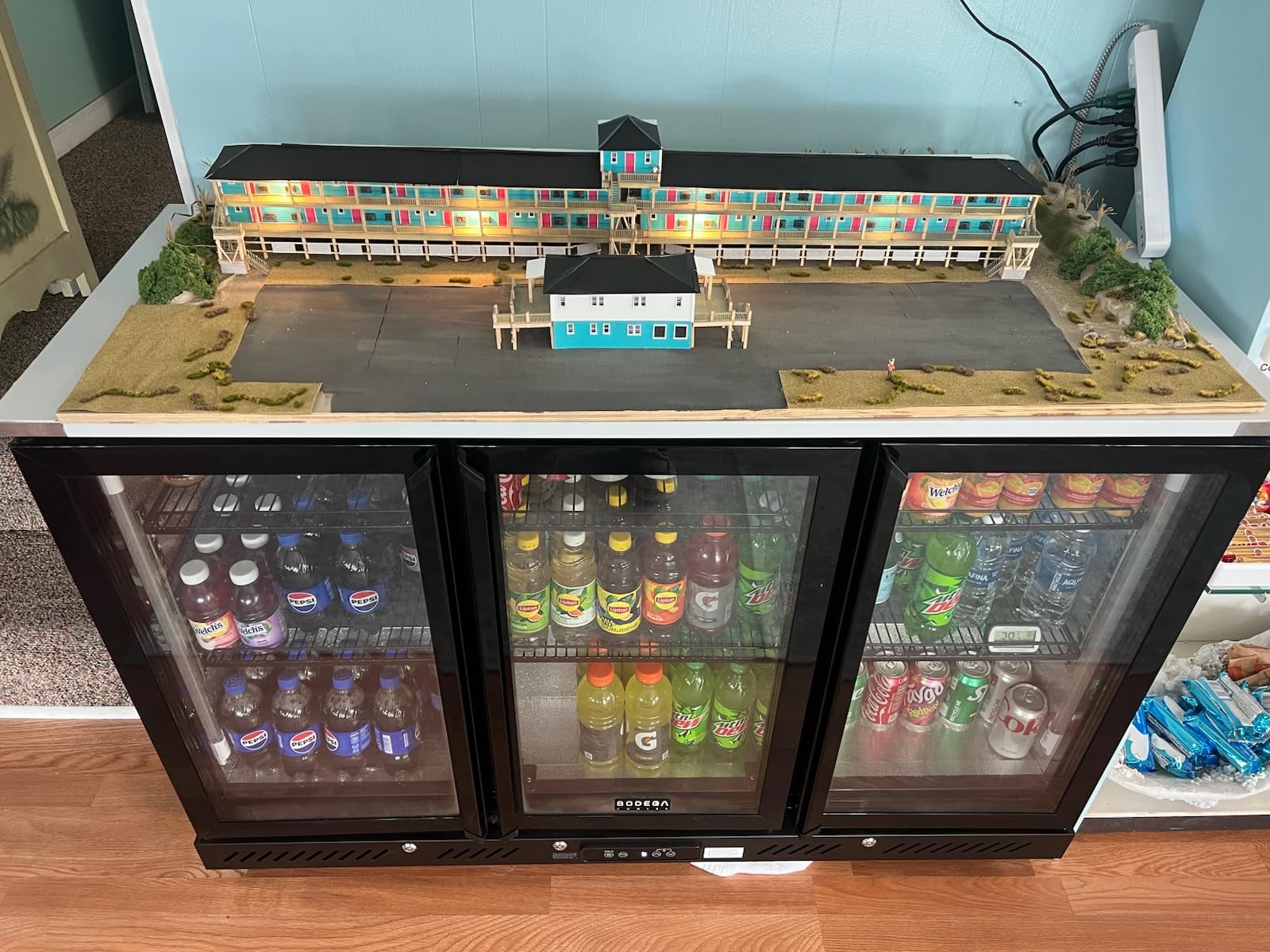 BODEGA BODEGACOOLER Commercial Bar Cooler With 3 Glass Doors, 11.4 Cu.Ft Under Counter Beverage Refrigerator, Back Bar Refrigerator, Commercial Display Drink Fridge, LED Lighting Beer Wine Soda Drinks customer photo 1