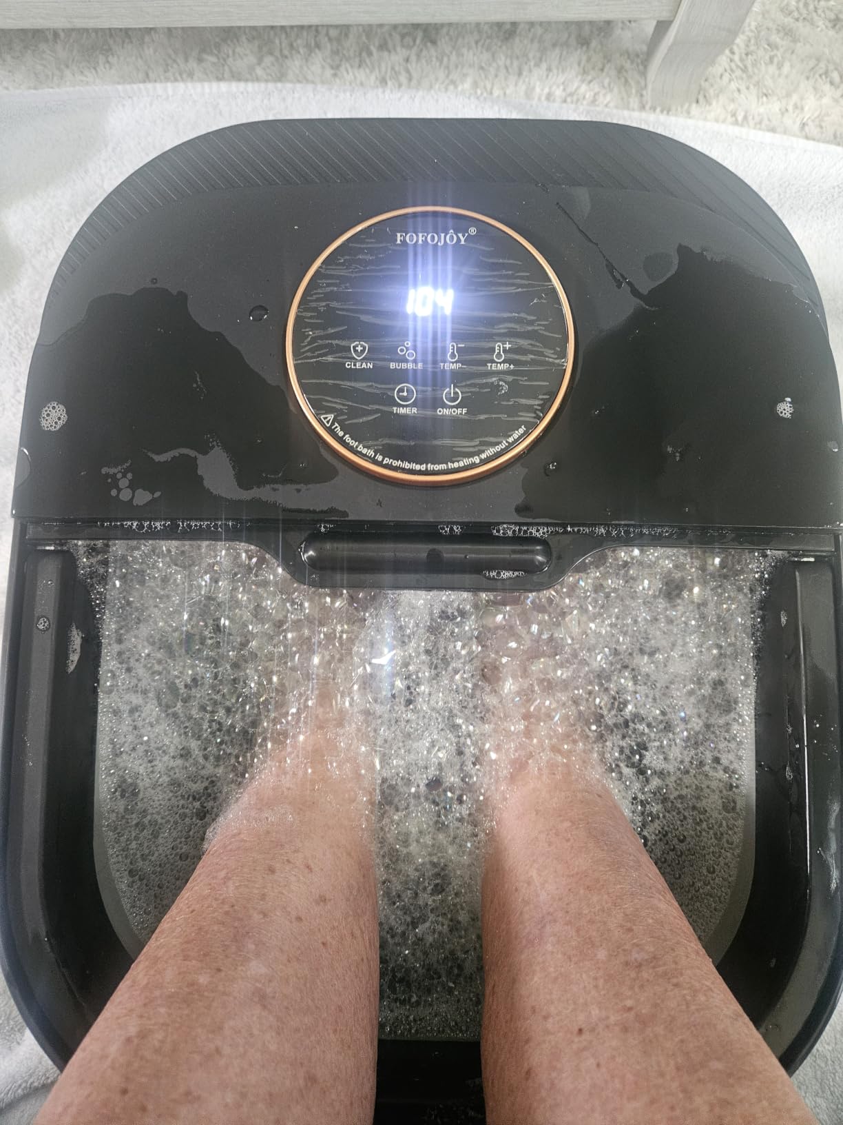Foot Spa Bath Massager with Heat, Bubble, Temperature Control, Remote Control, Touchscreen, Pumice Stone, Pedicure Foot Spa Gift for Man Women Mother Father (Plus Size) customer photo 1