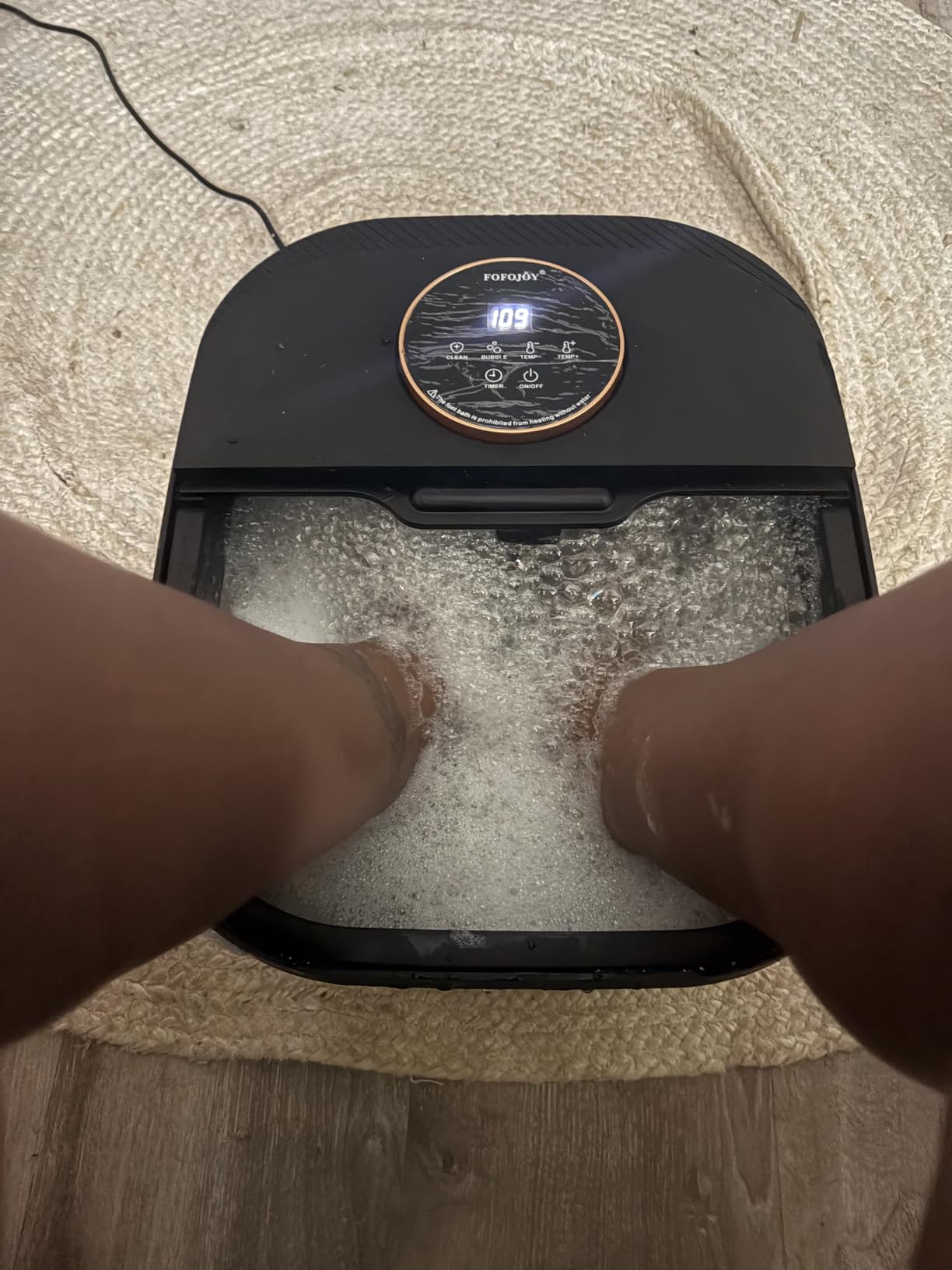 Foot Spa Bath Massager with Heat, Bubble, Temperature Control, Remote Control, Touchscreen, Pumice Stone, Pedicure Foot Spa Gift for Man Women Mother Father (Plus Size) customer photo 2