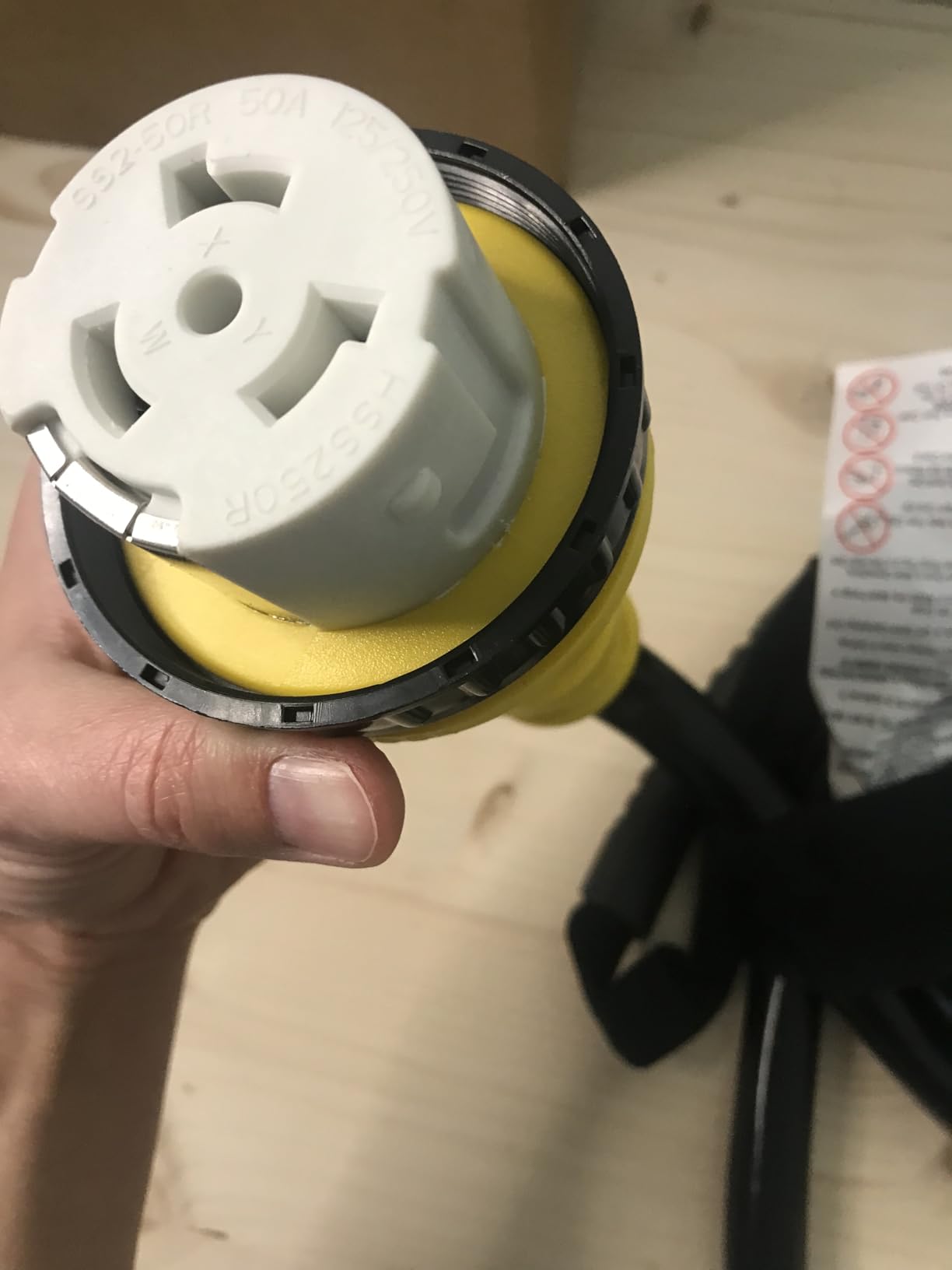 25FT 50 Amp Generator Cord NEMA14-50P/SS2-50R with Twist Lock | 50 Amp RV Extension Cord Heavy-Duty 4 Conductors, STW 50amp Generator Cord for RV or Camper, Yellow, ETL customer photo 1
