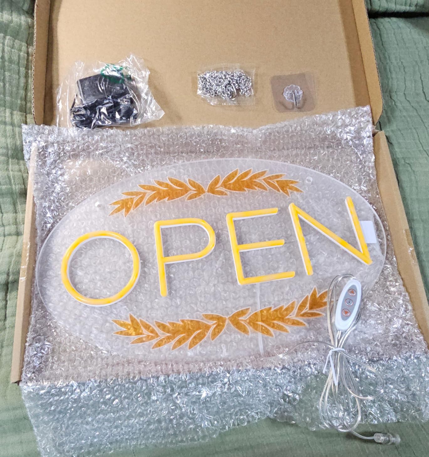 Open Sign for Business, LED Dimmable Neon Open Sign with 12V/2A Adapter, 16.5