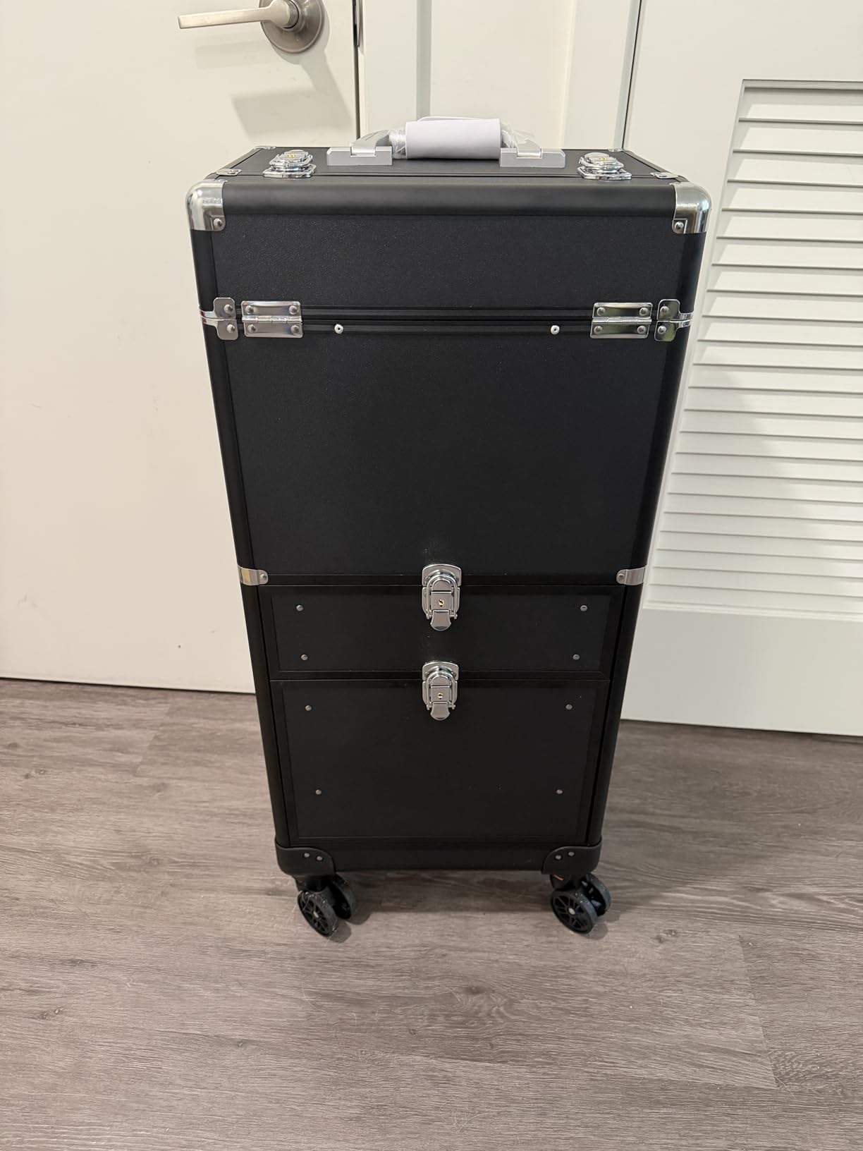 Salon Cart with 4 Drawers, Hair Stylist Cart with Wheels Portable Salon Station with Worktop Tray, Rolling Makeup Train Case Cosmetology Case for Barbering or Hairstyling Service customer photo 1