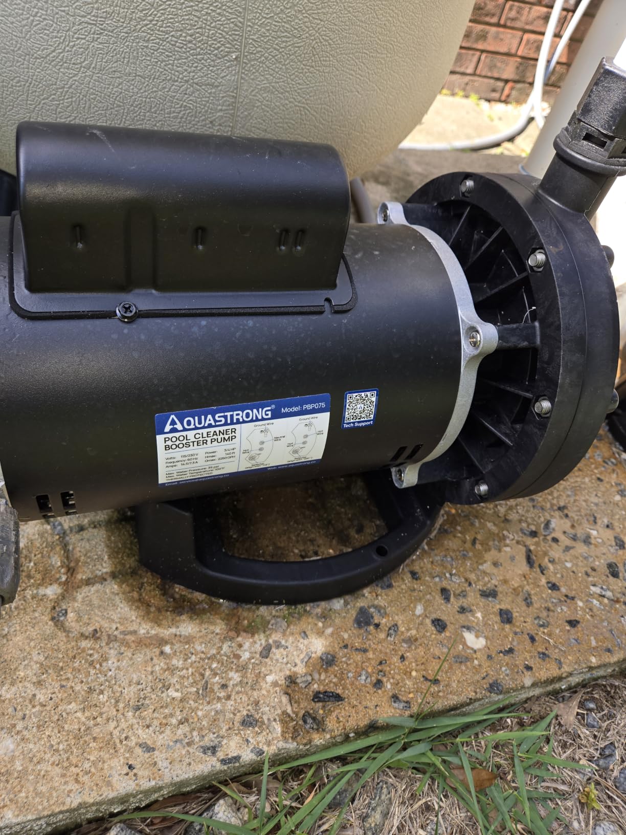 Aquastrong PB4-60 Pool Booster Pump, Pure Copper Motor, 3/4 HP, Dual Voltage 115V/230V, Low Noise, Wide Compatibility, Easy Installation for Pressure-Side Pool Cleaners Vac-Sweep 280, 380, 3900-Black customer photo 1