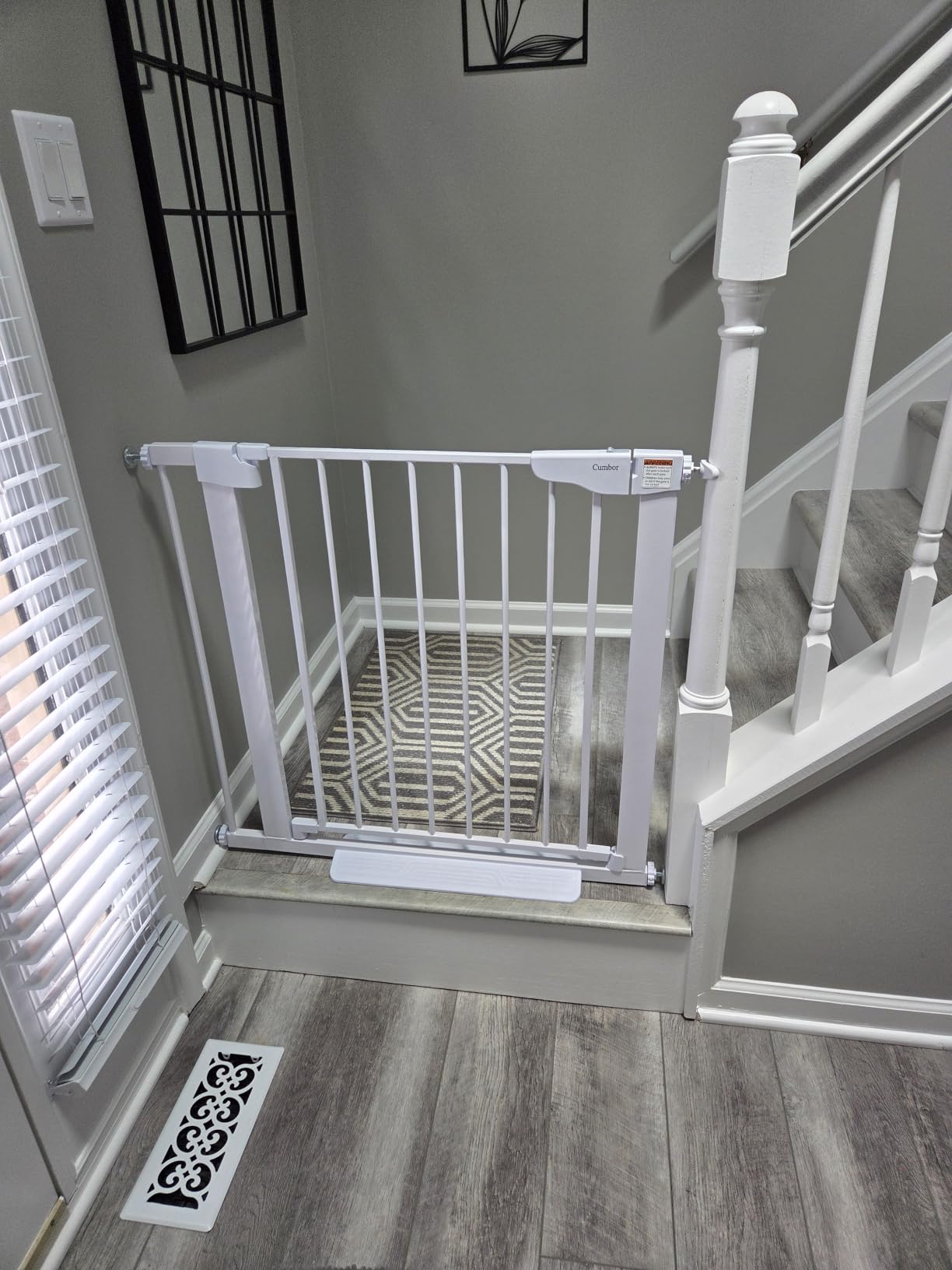 Cumbor 36.6-64 in Extra Wide Baby Gate for Stairs, Dog Gate Indoor, Black | Mom's Choice Awards Winner, Double Lock for Doorways, Auto Close Child Gate for Toddler & Pets, Pressure or Hardware Mounted customer photo 1