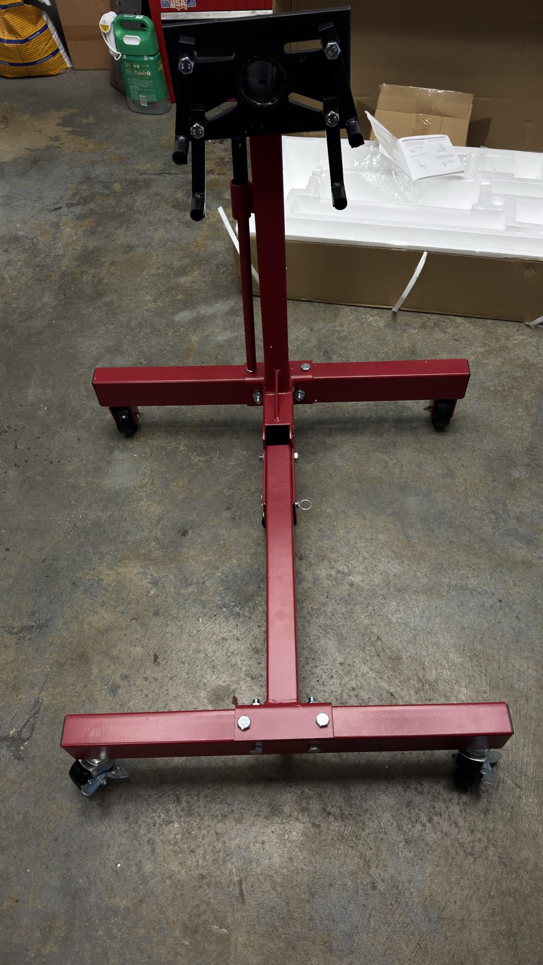 Maxority 1500 lbs Cast Iron Heavy-Duty Foldable Engine Motor Stand for Vehicle Maintenance and Auto Repair with 360 Degree Rotating Head, 4 Adjustable Arms and 5 Casters customer photo 1