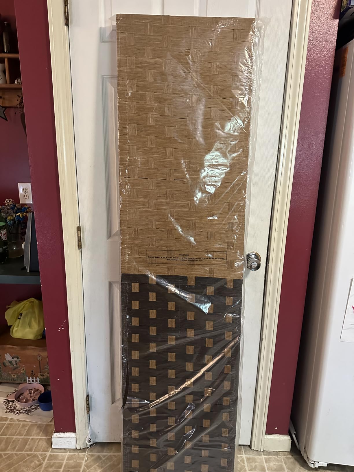 FDW Room Divider Wood Screen 4 Panel Folding Portable Partition Screens Wooden Mesh Woven Design Room Screen Divider for Home Office (Coal Black) customer photo 1