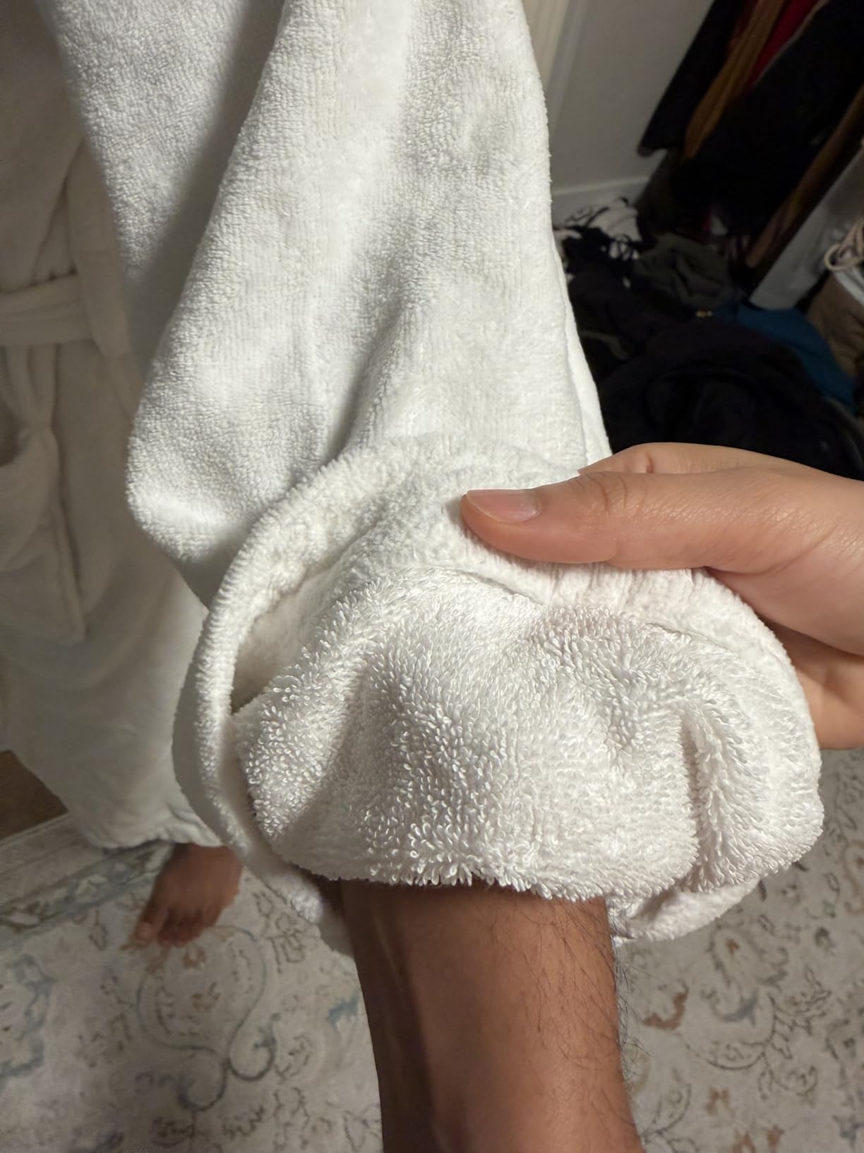 Cotton Terry Velour Bath Robe Self-Tie Belt for Men or Women customer photo 1
