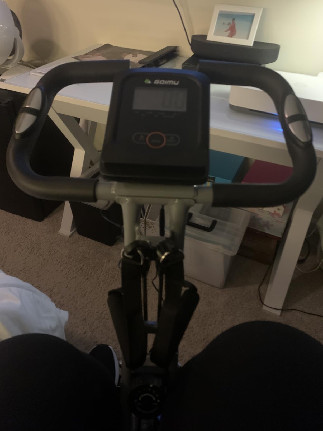 Exercise Bike, 5 in 1 Foldable Stationary Bike for Seniors, 16-Level Adjustable Magnetic Resistance, Indoor Workout Bike with 330LB Capacity, Comfortable Seat Backrest X-bike customer photo 1