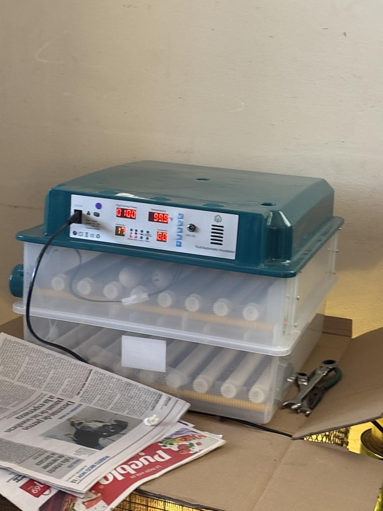 Egg Incubator for Hatching 120 Eggs with 5 Auto Incubation Models | Precise Temp & Humidity Control, Auto Egg Turning, External Water Refill, Egg Candler, Dual Power Supply, Adjustable Roller customer photo 2