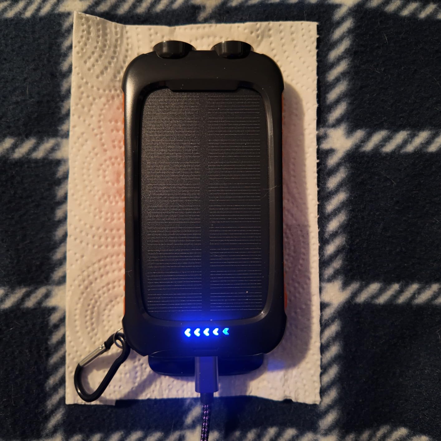 YELOMIN 38800mAh Solar Power Bank, Portable Charger USB-C Fast Charging Compatible with iPhone Samsung, Dual LED Flashlight Battery Pack, 3 Output Backup Charger for Camping Hiking Outdoor Emergency customer photo 2