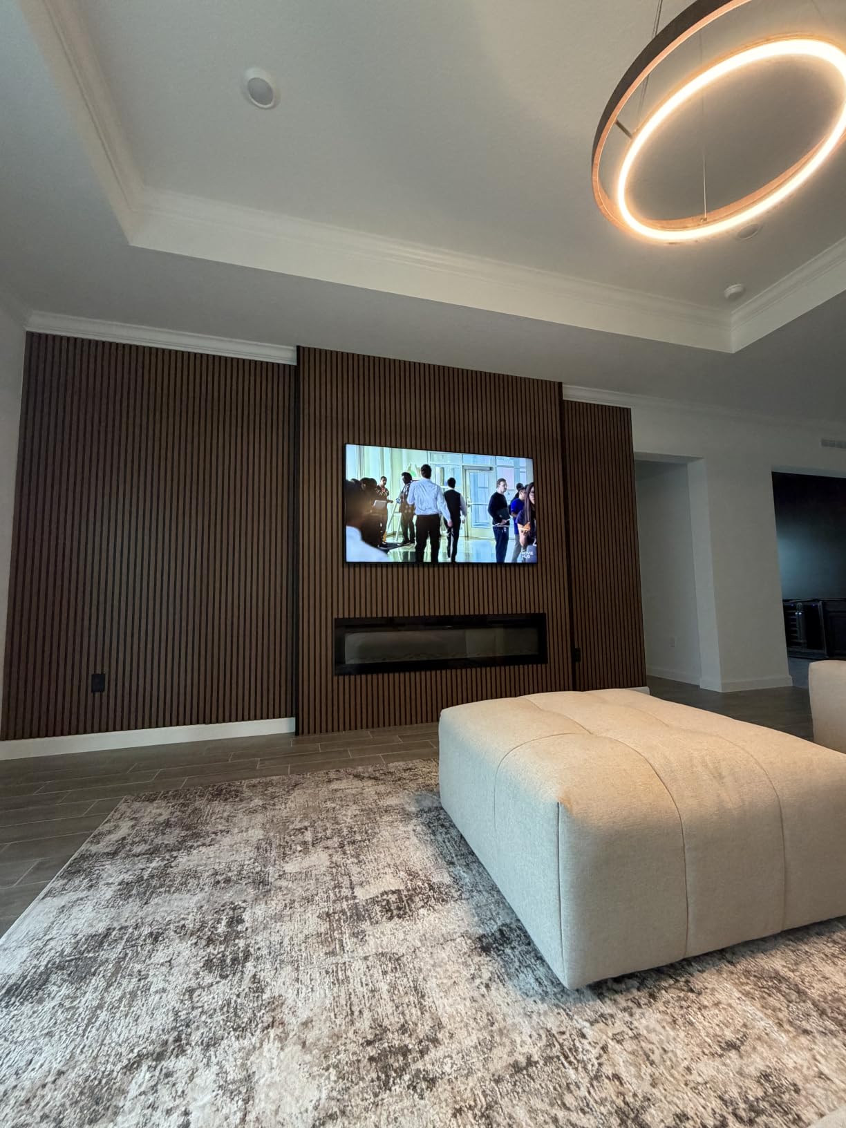EUHOMY 60 Inch Electric Fireplace Recessed Wall Mounted | 2026 Upgrade, Adjustable Flame Color, Remote Control, Timer, Log and Crystal, 750W/1500W Fireplace Heater customer photo 1