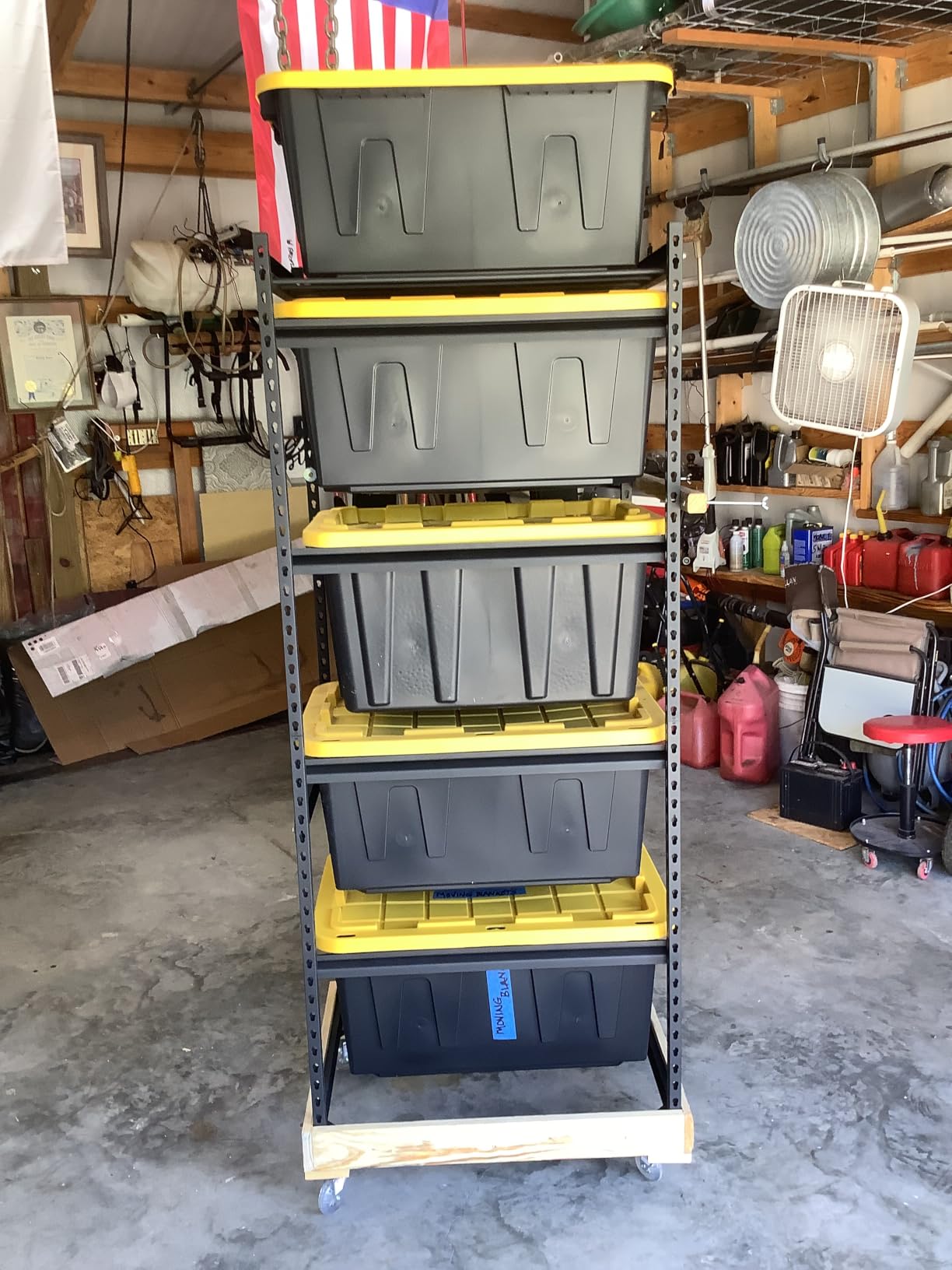 27 Gallon Tote Storage Rack, Heavy-Duty Storage Bin Rack Organizer, 5-Tier Standing Storage Bin Shelves, 250 lb Capacity, Maximize Space for Garage, Warehouse, Utility, 2 Pack (Totes Not Included) customer photo 1
